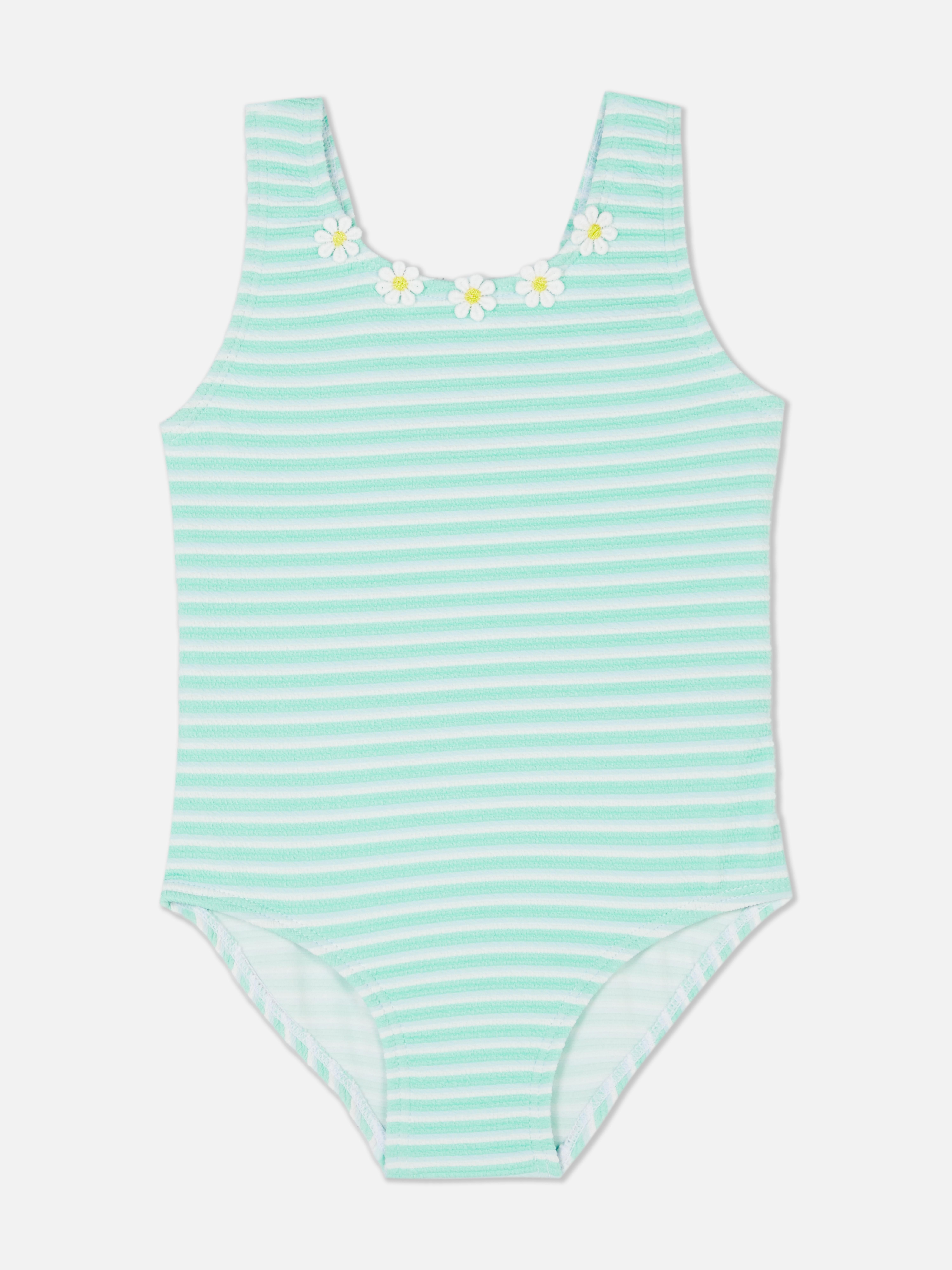 Striped Bow Back Swimsuit