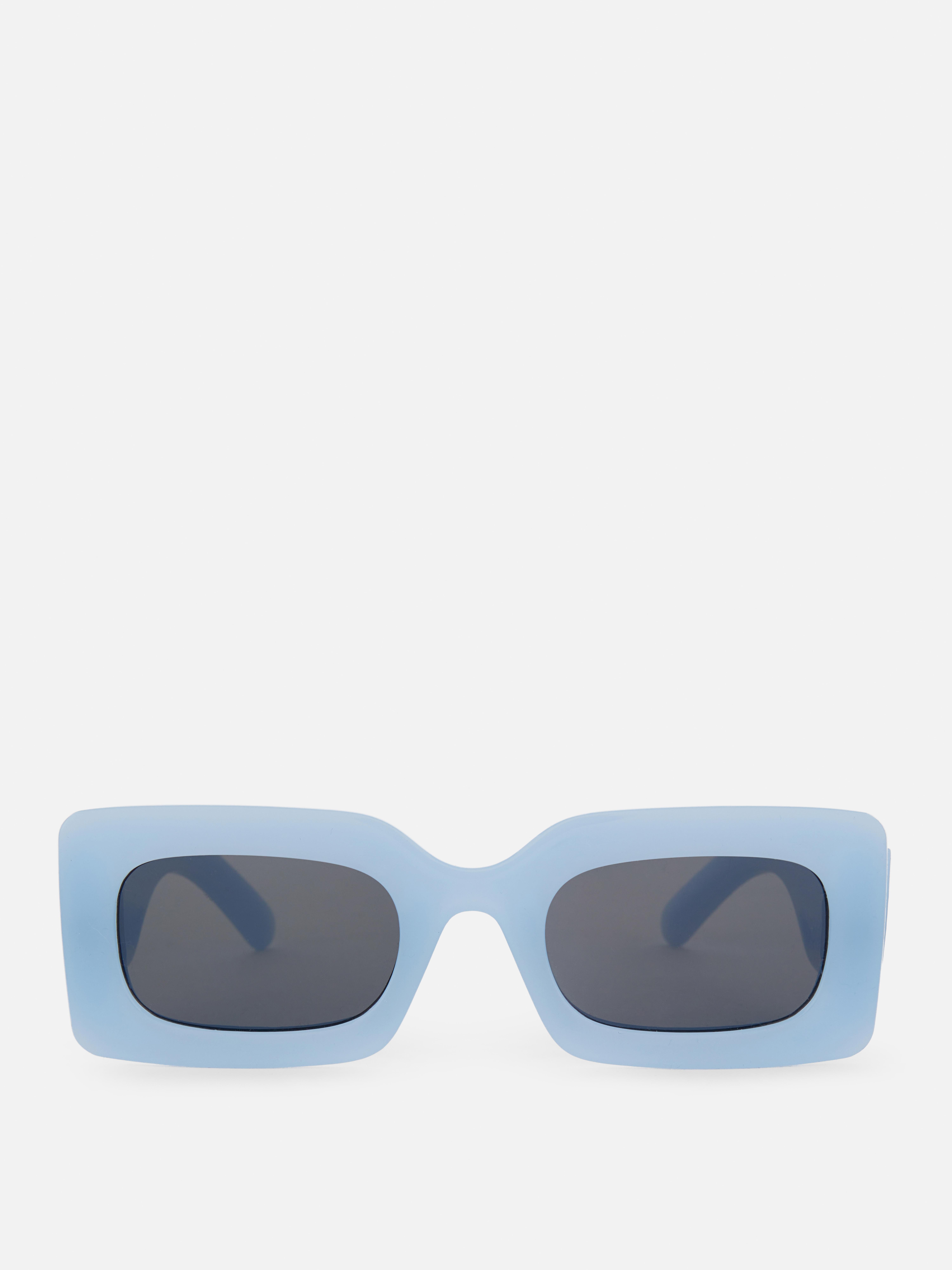 Prostokątne okulary przeciwsłoneczne w grubej oprawce