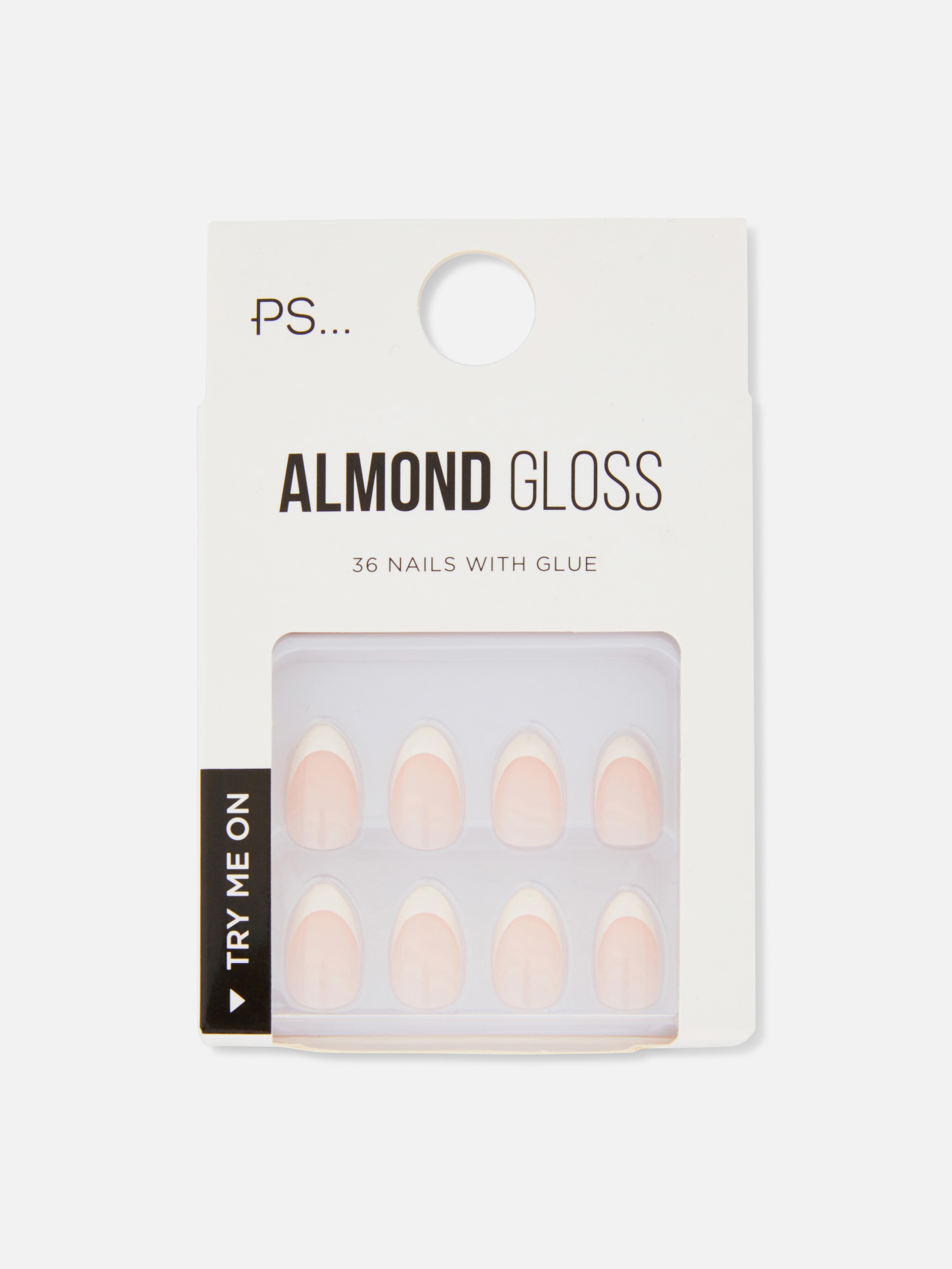 36pk PS... Almond Gloss French False Nails