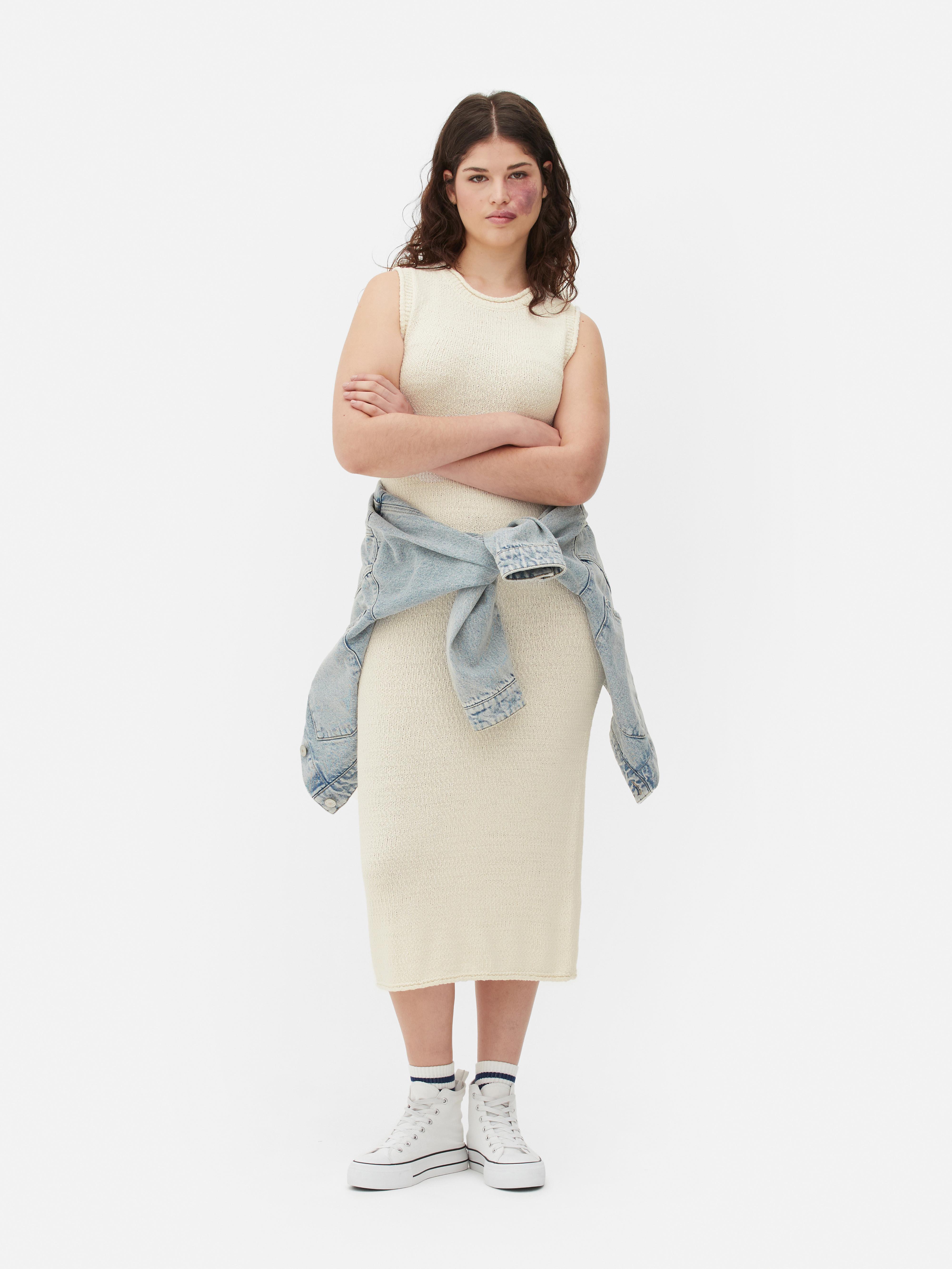 Sleeveless Knitted Midi Dress