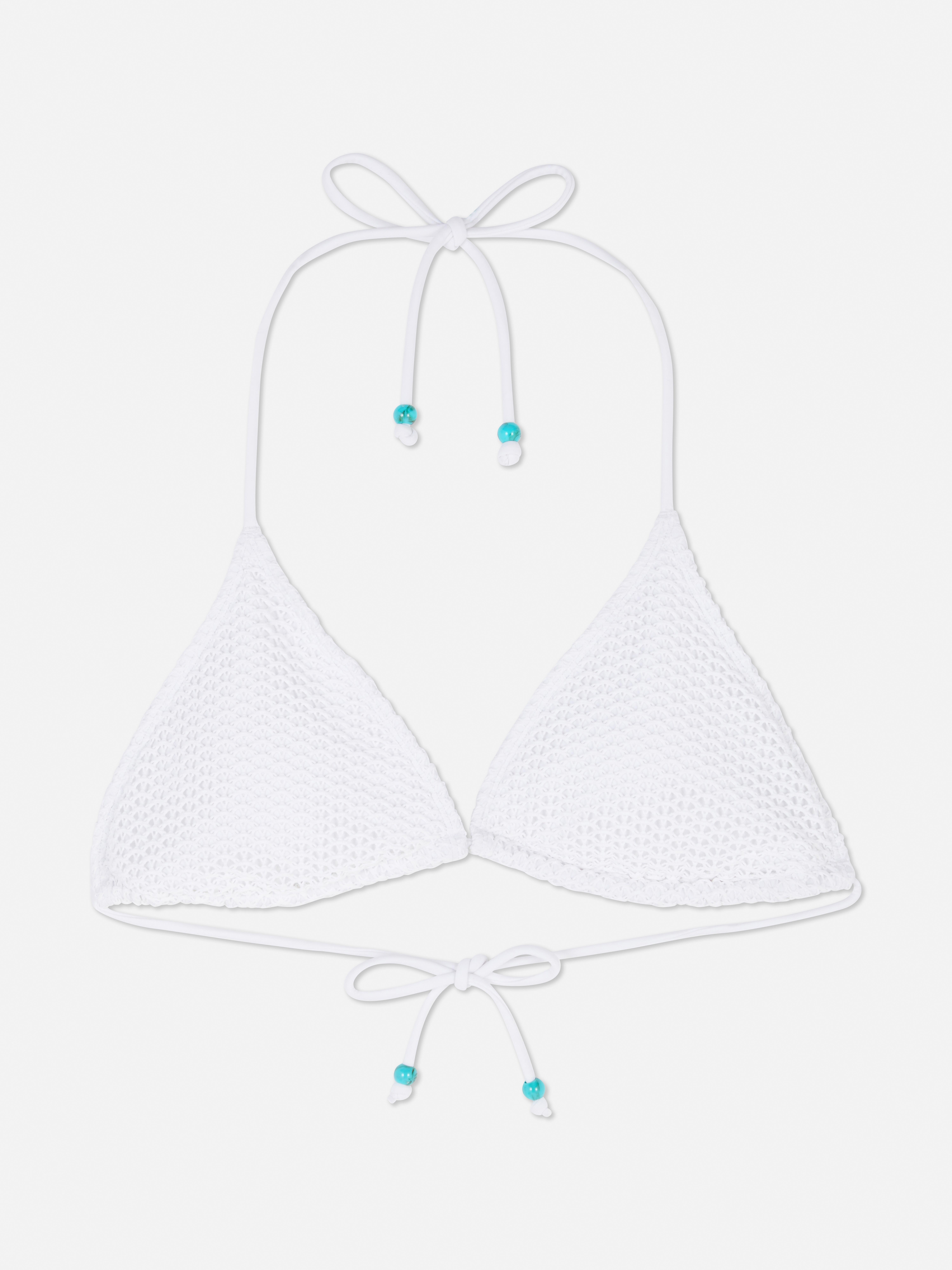 Bead Detail Crochet Bikini Top