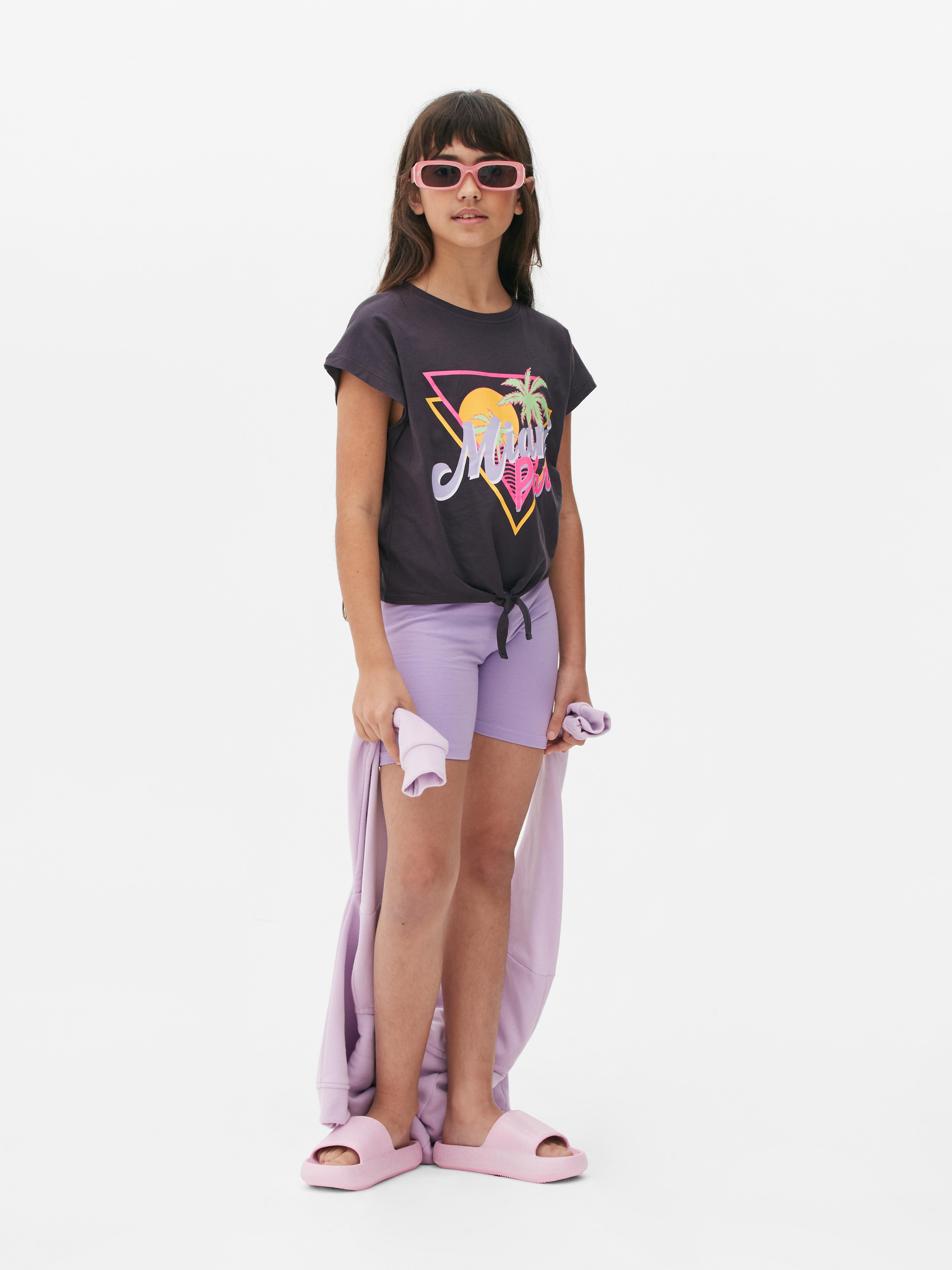 Tie-Front T-shirt and Shorts Set