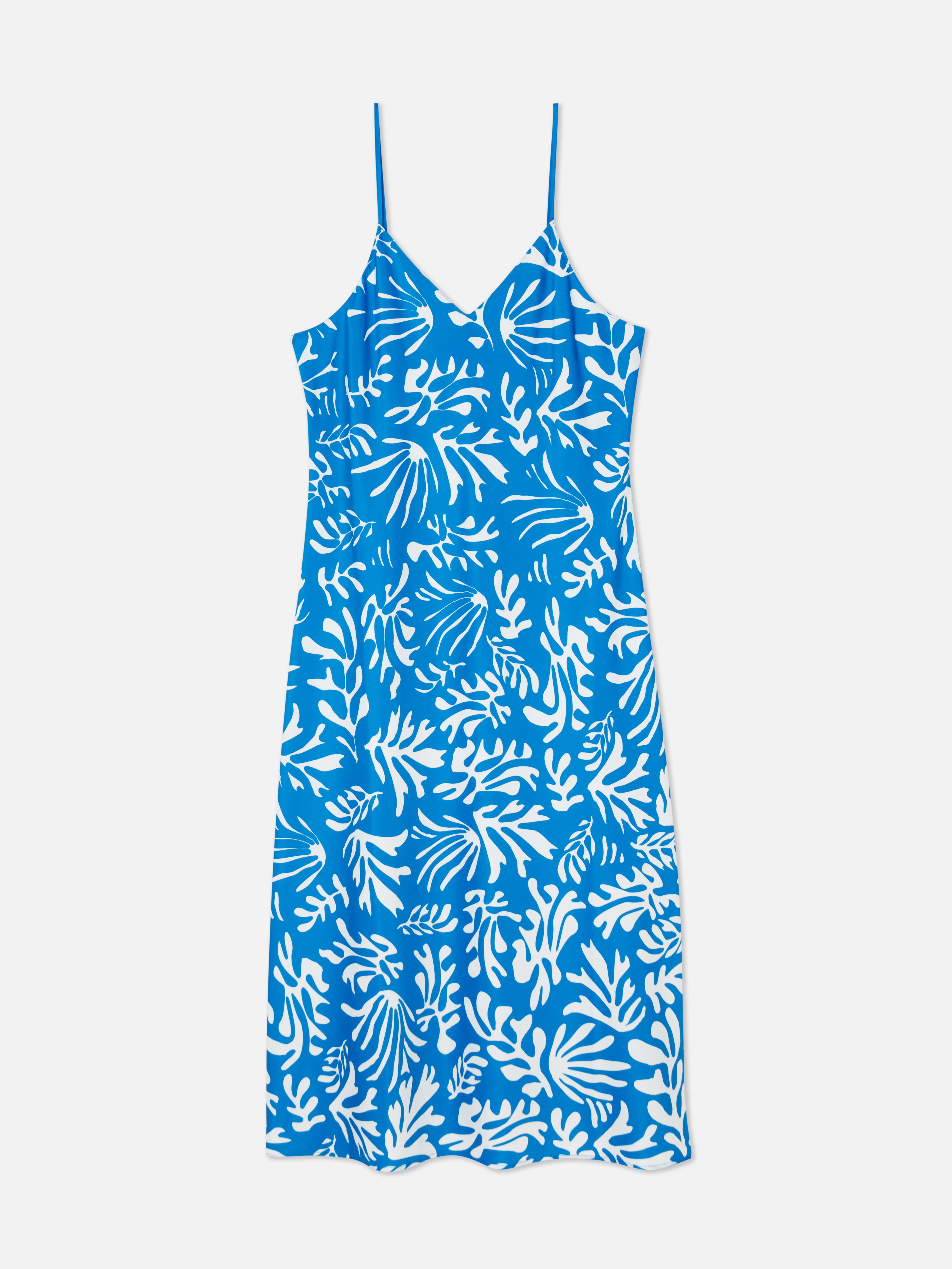 Abstract Print Satin Camisole Nightdress