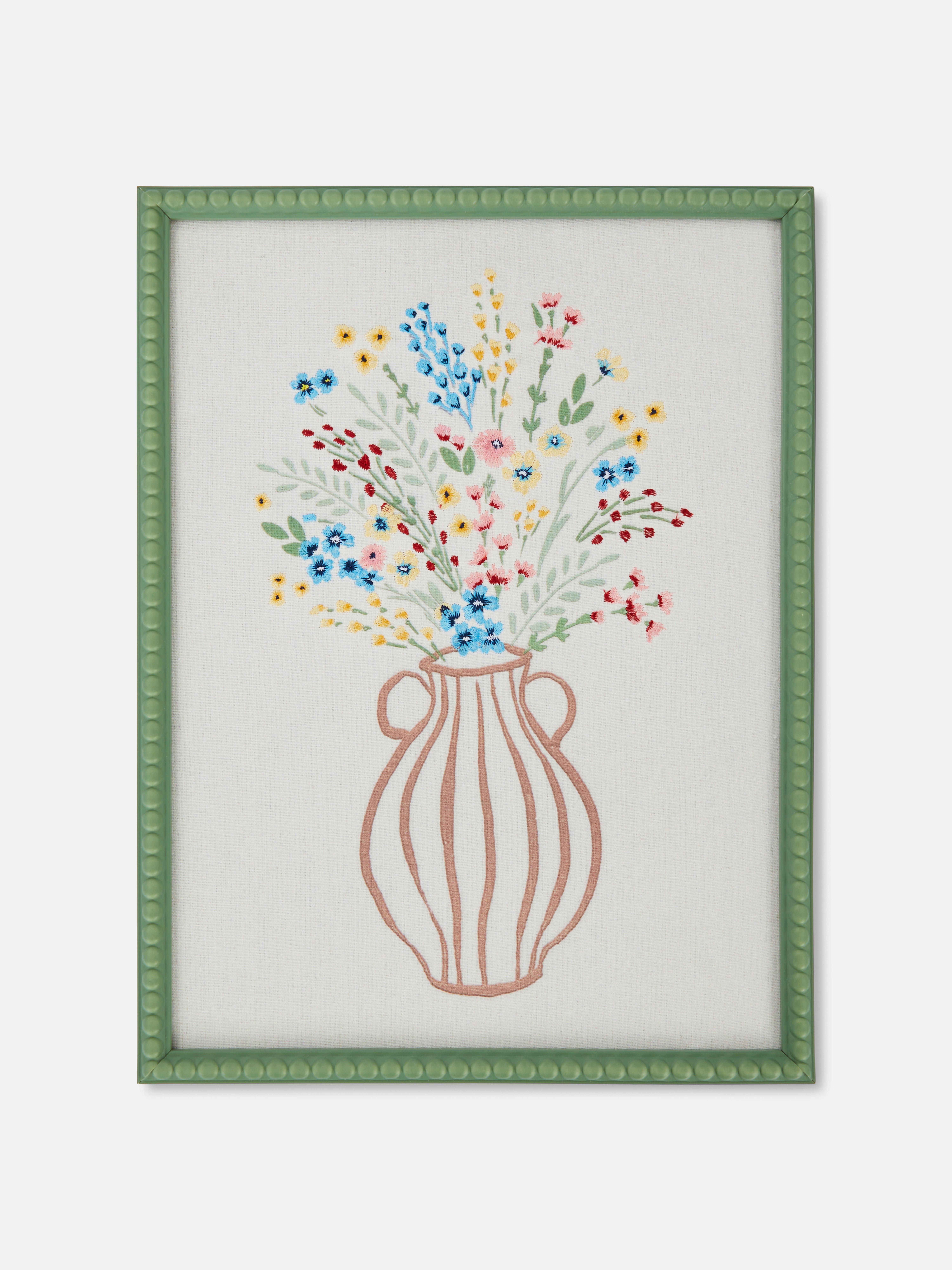 Floral Embroidery Art Frame