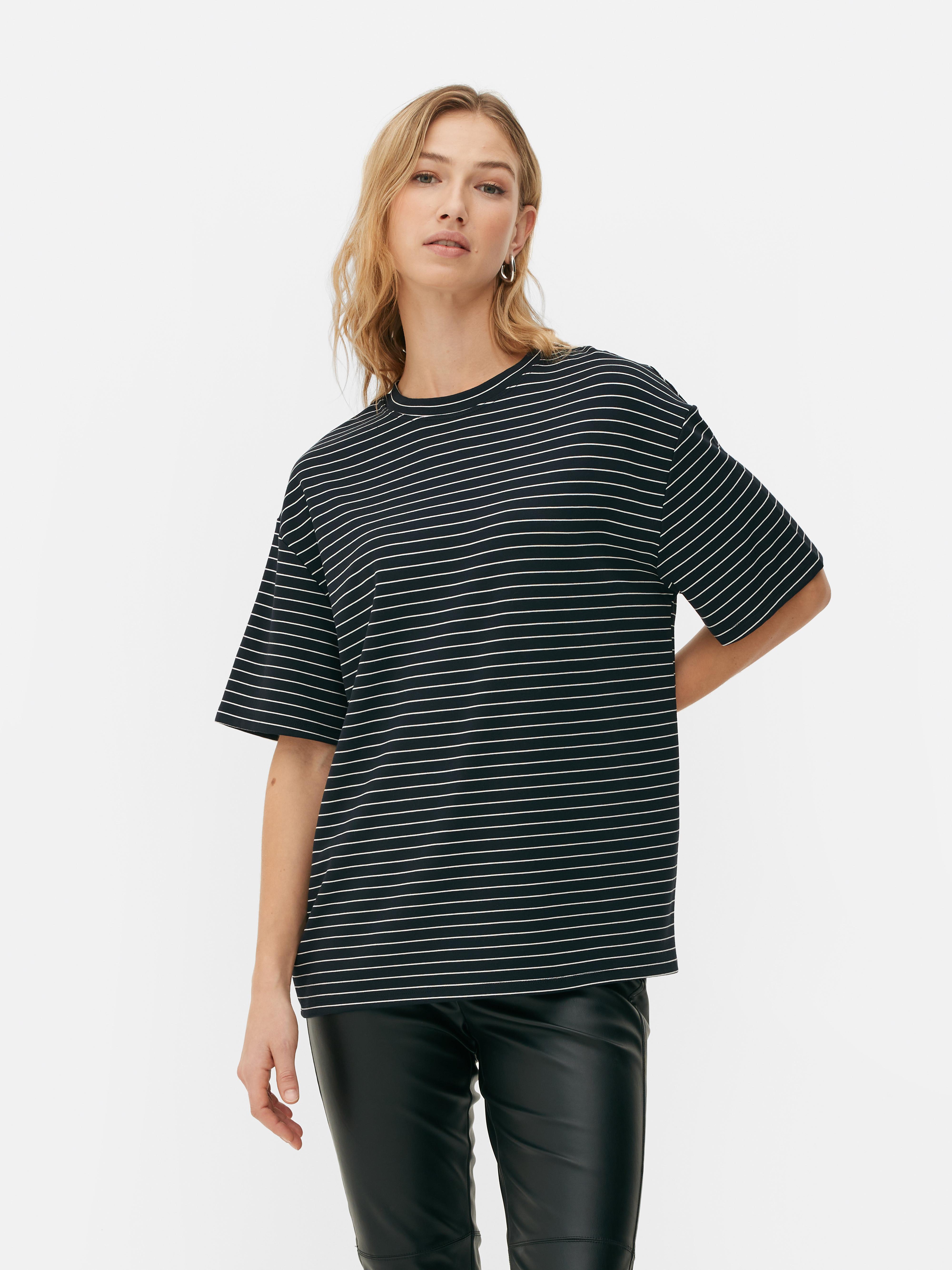 Primark Shop Online Women's Casual Tops Crew Neck Stripes Colour