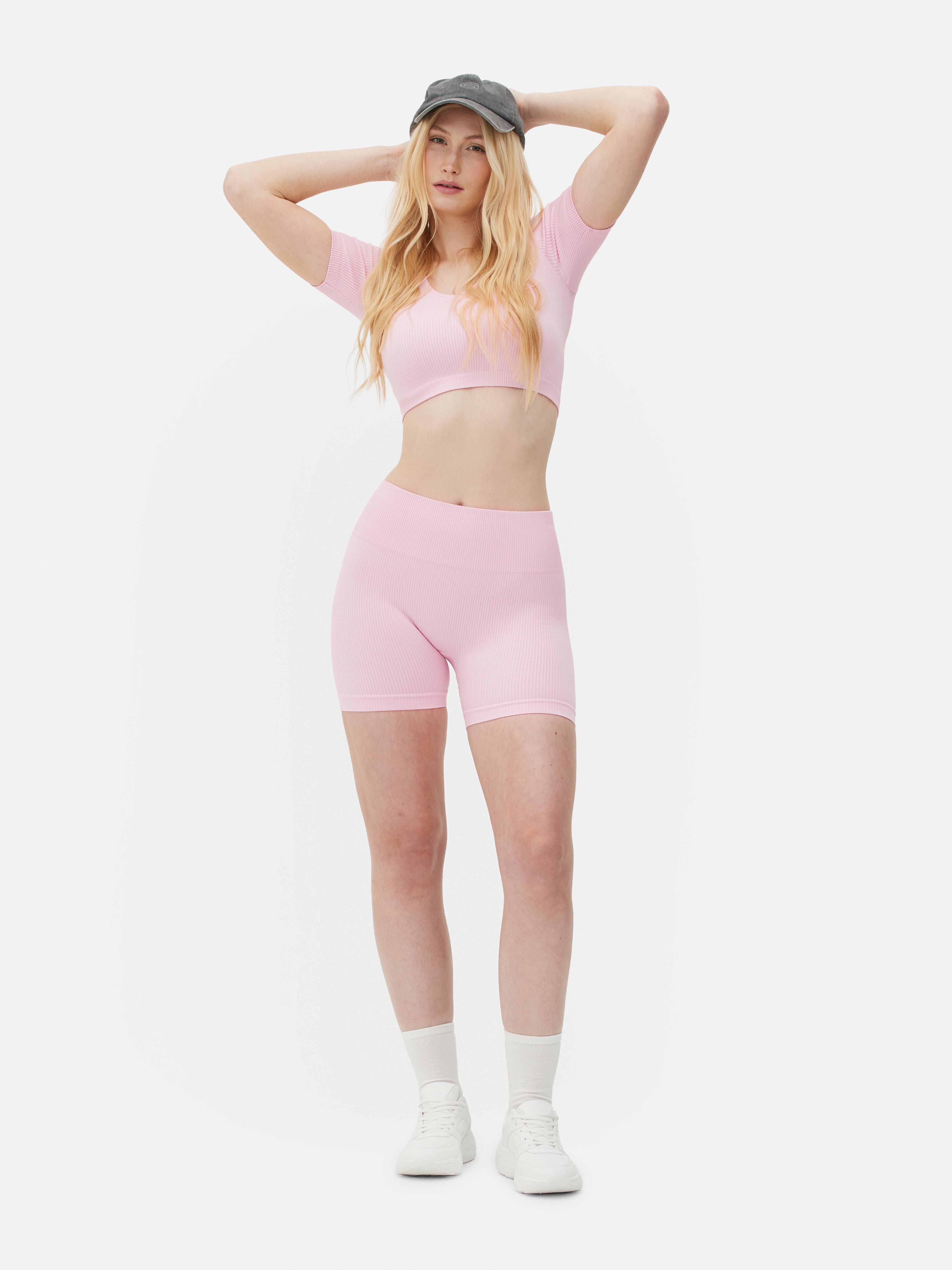 Womens Pink Seamfree Mini Cycle Shorts