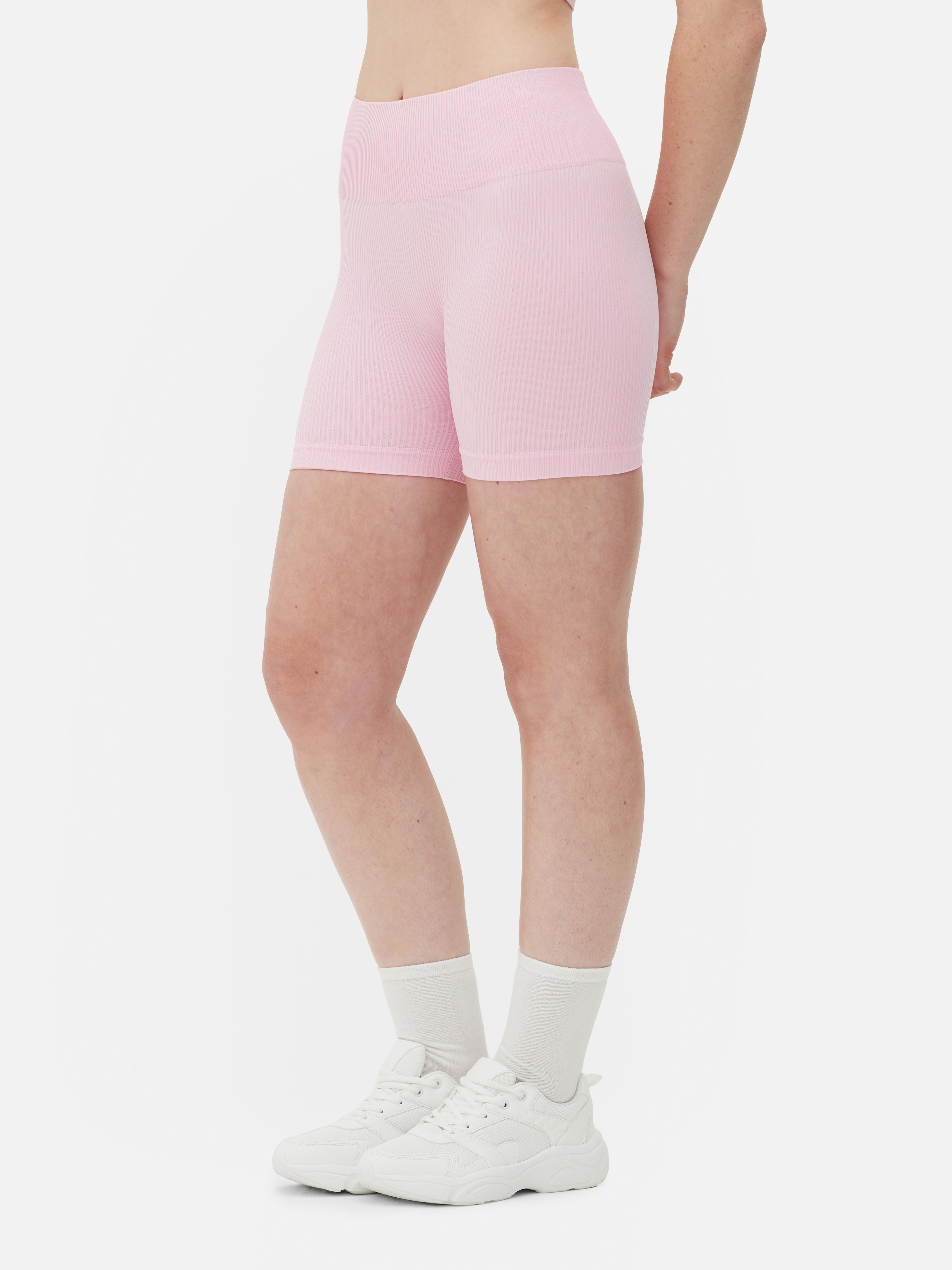 Womens Pink Seamfree Mini Cycle Shorts