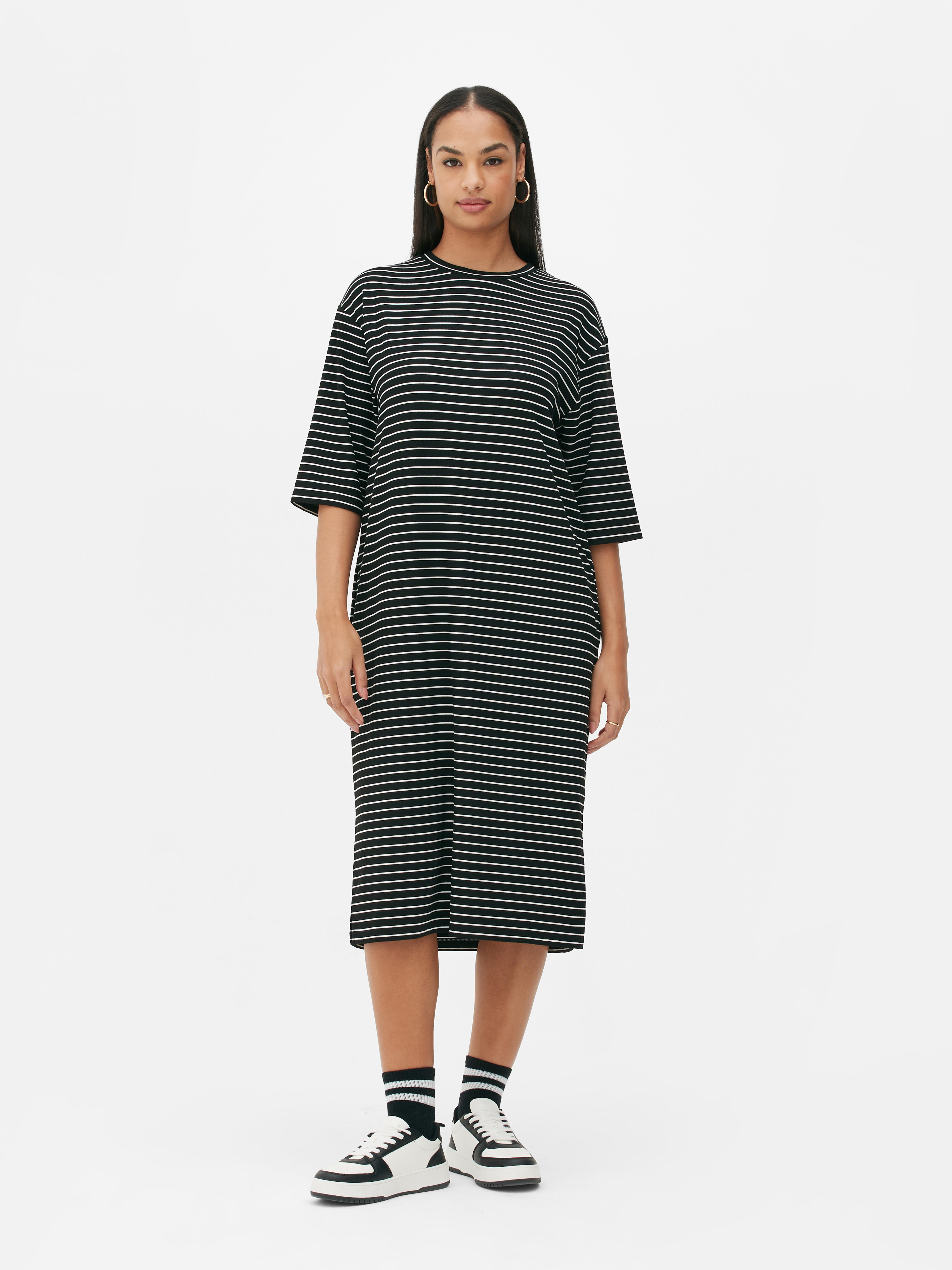 Womens Black/White The Edit T-Shirt Midi Dress | Primark