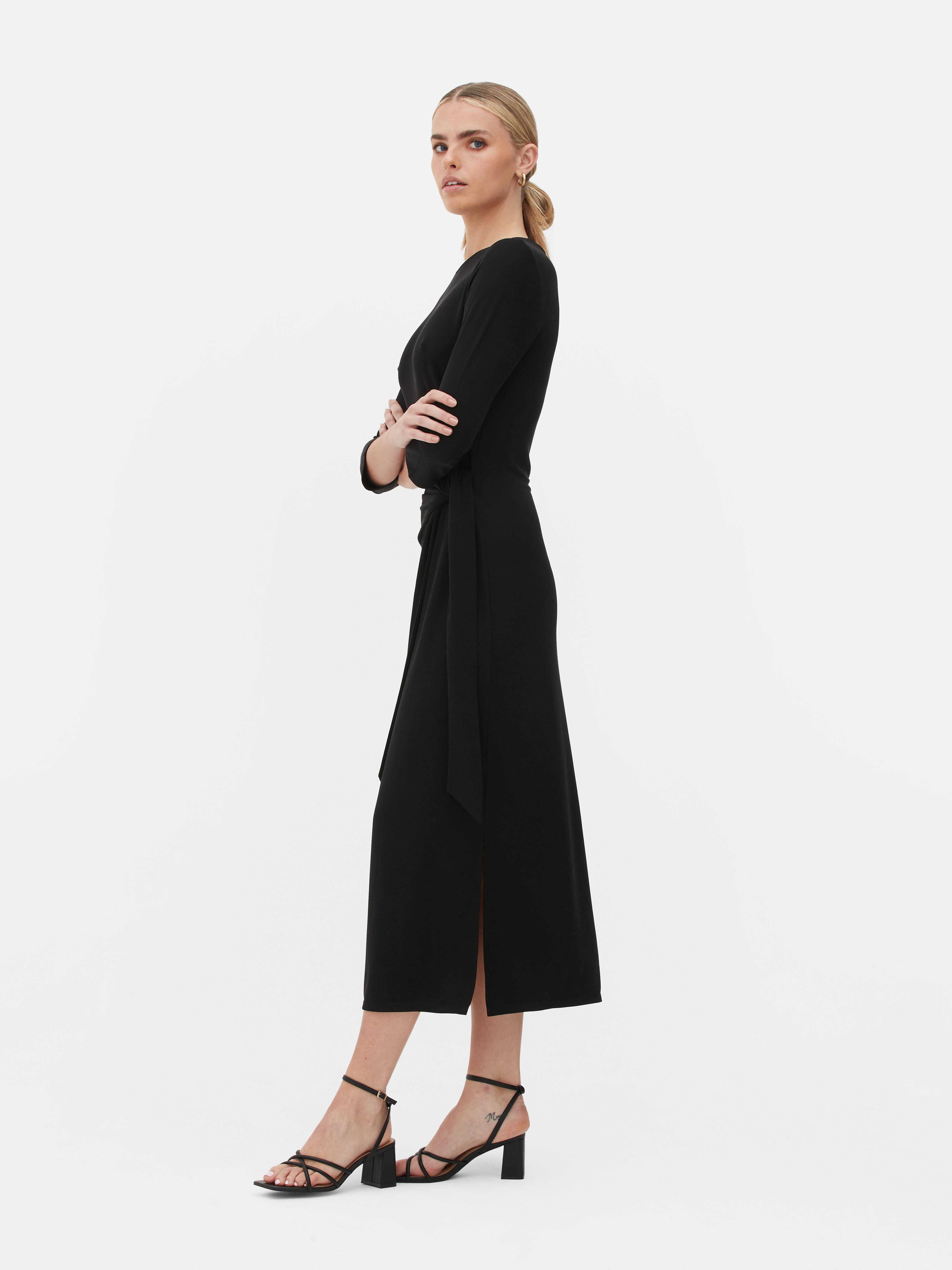 Womens Black The Edit Side Tie Jersey Dress | Primark