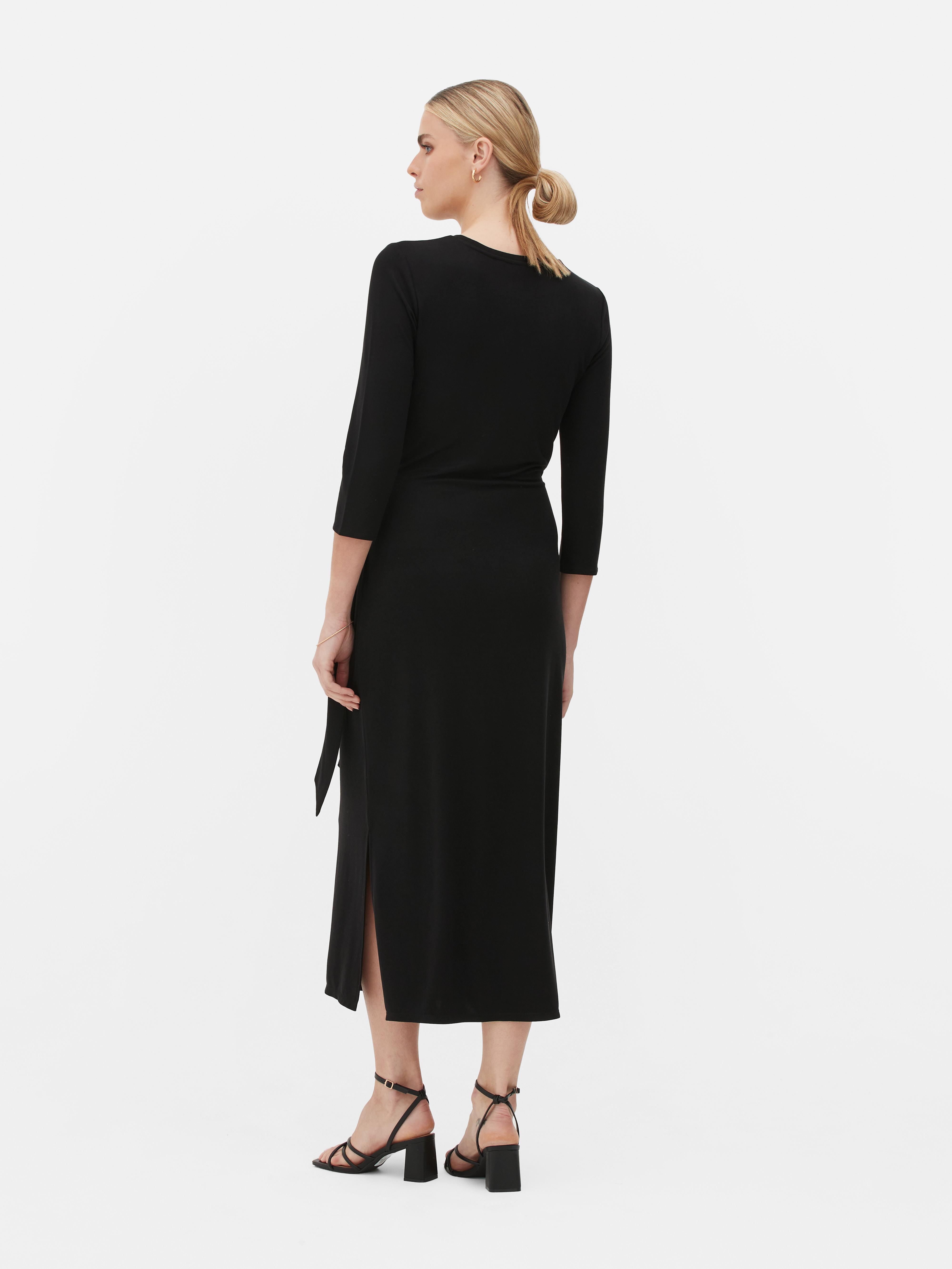 Womens Black The Edit Side Tie Jersey Dress | Primark