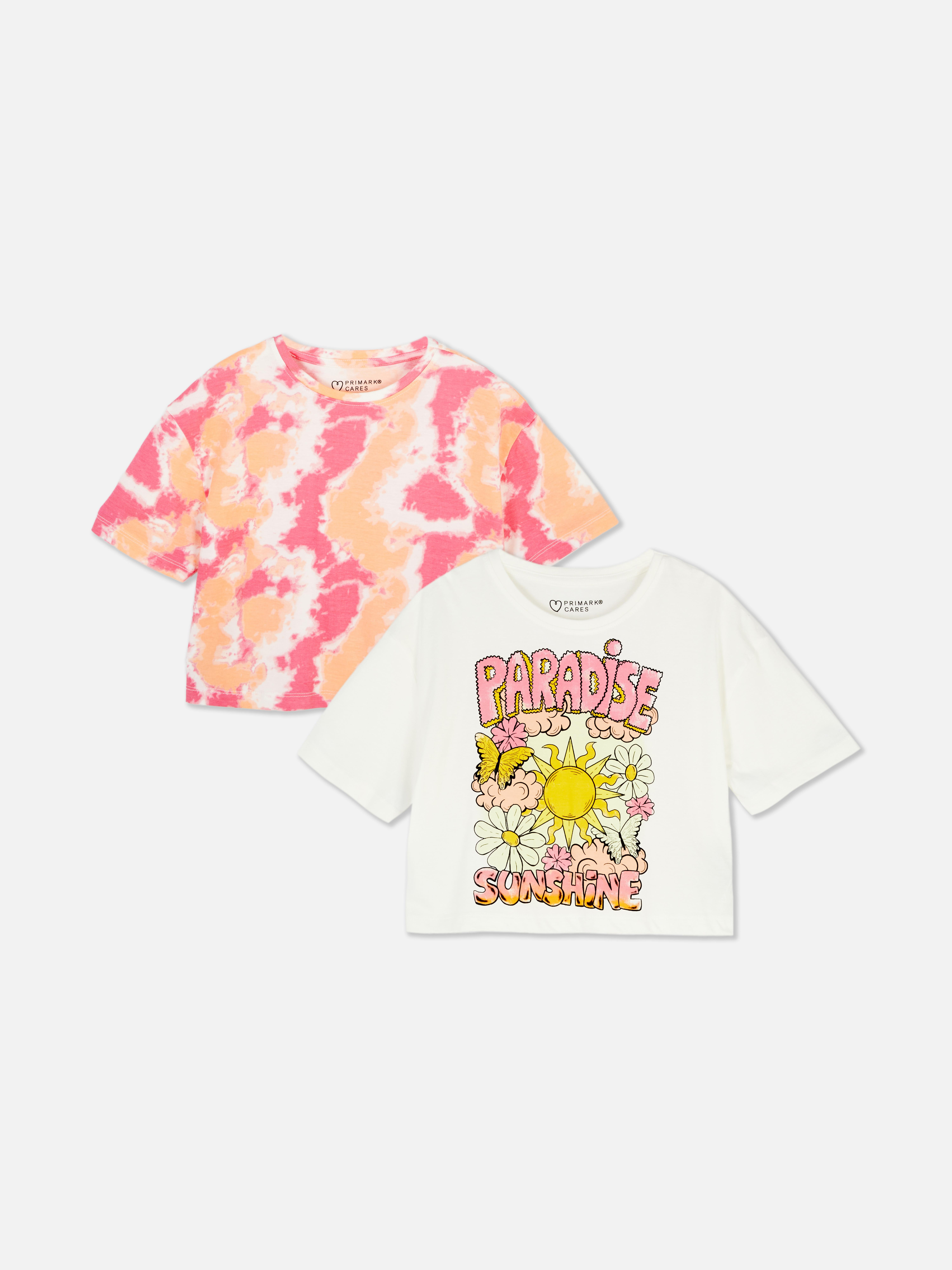 2 T-shirt a maniche corte squadrate