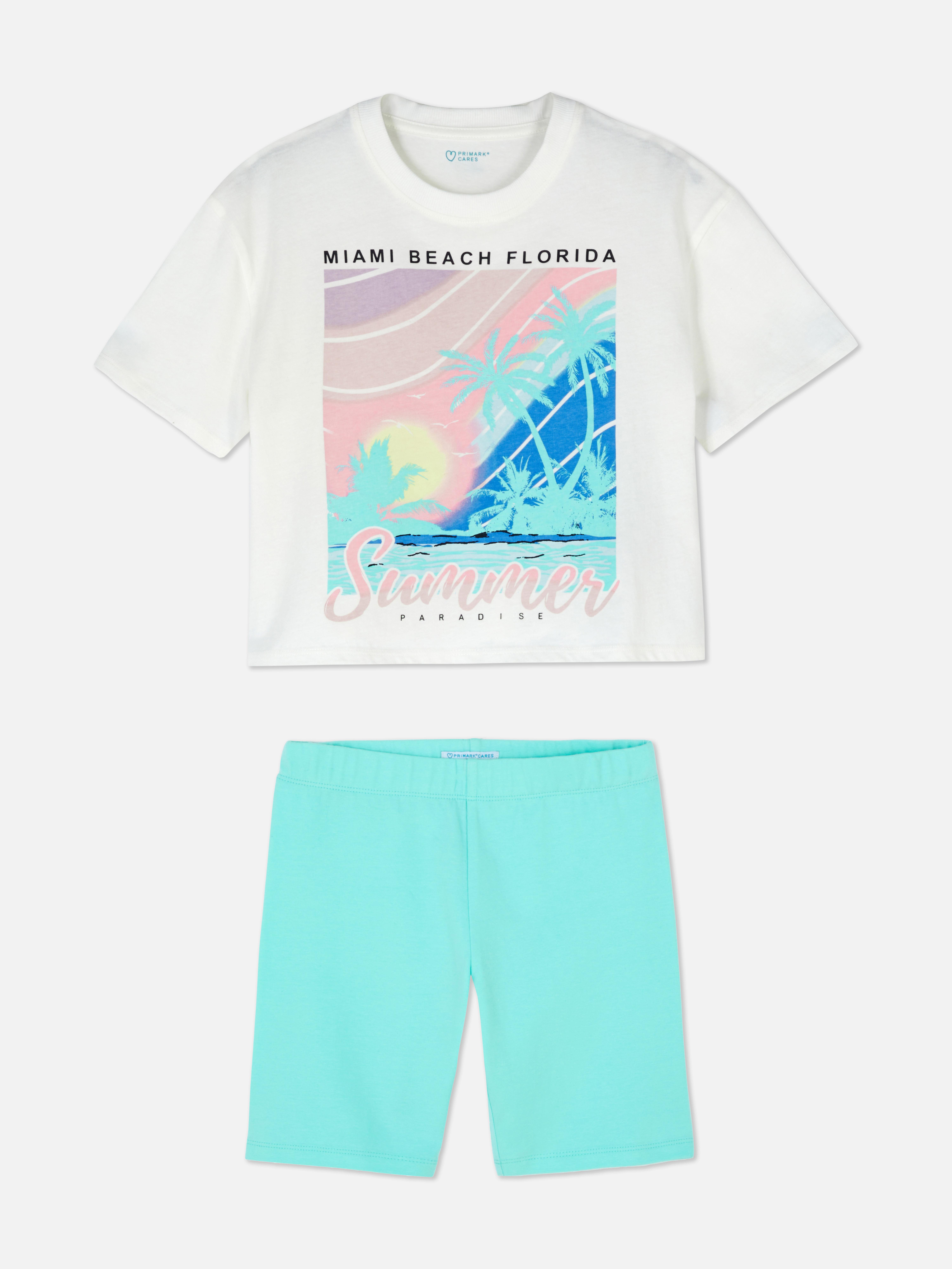 Graphic T-shirt and Shorts Set