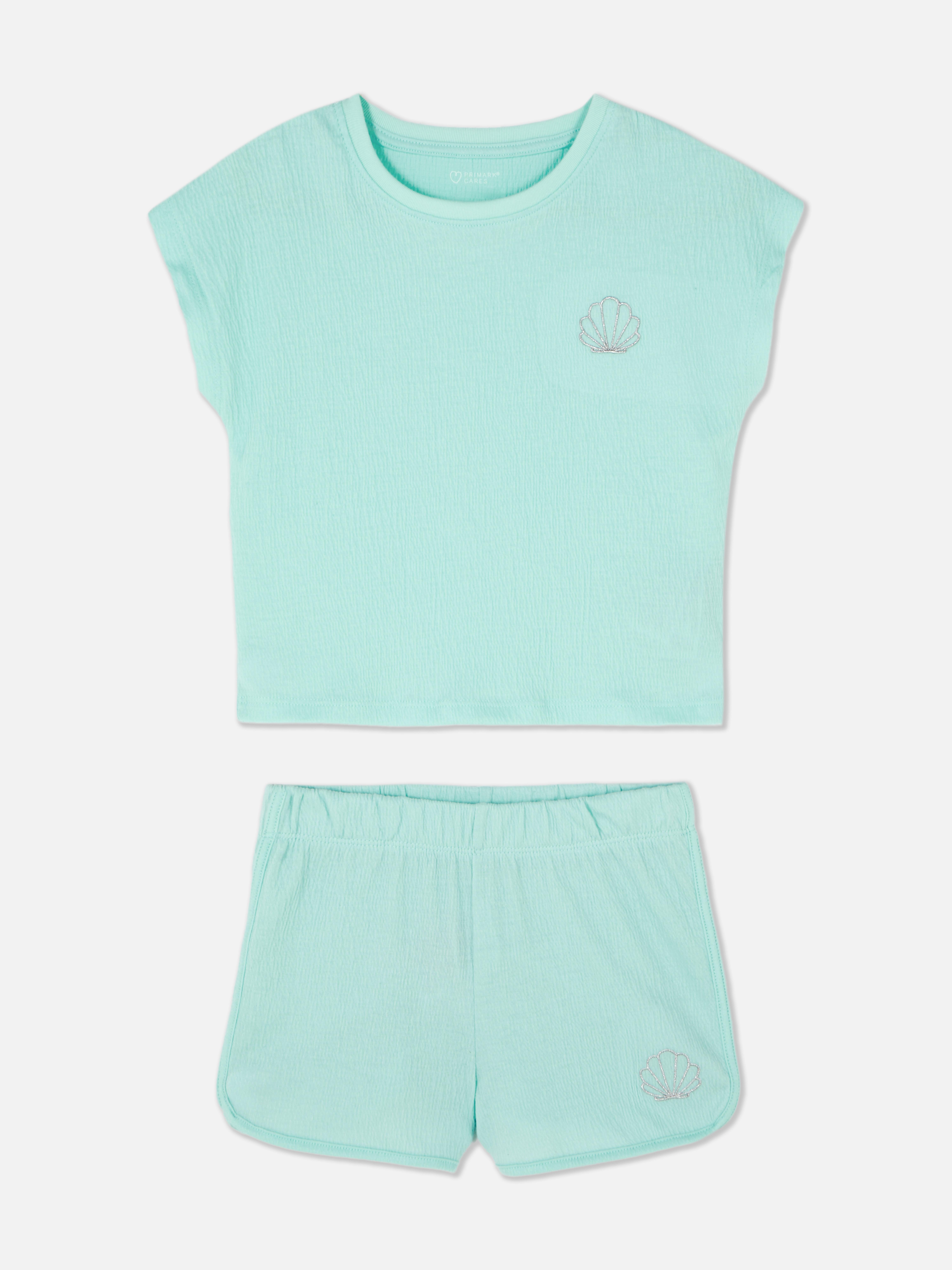 Crinkle T-shirt and Runner Shorts Co-ord Set