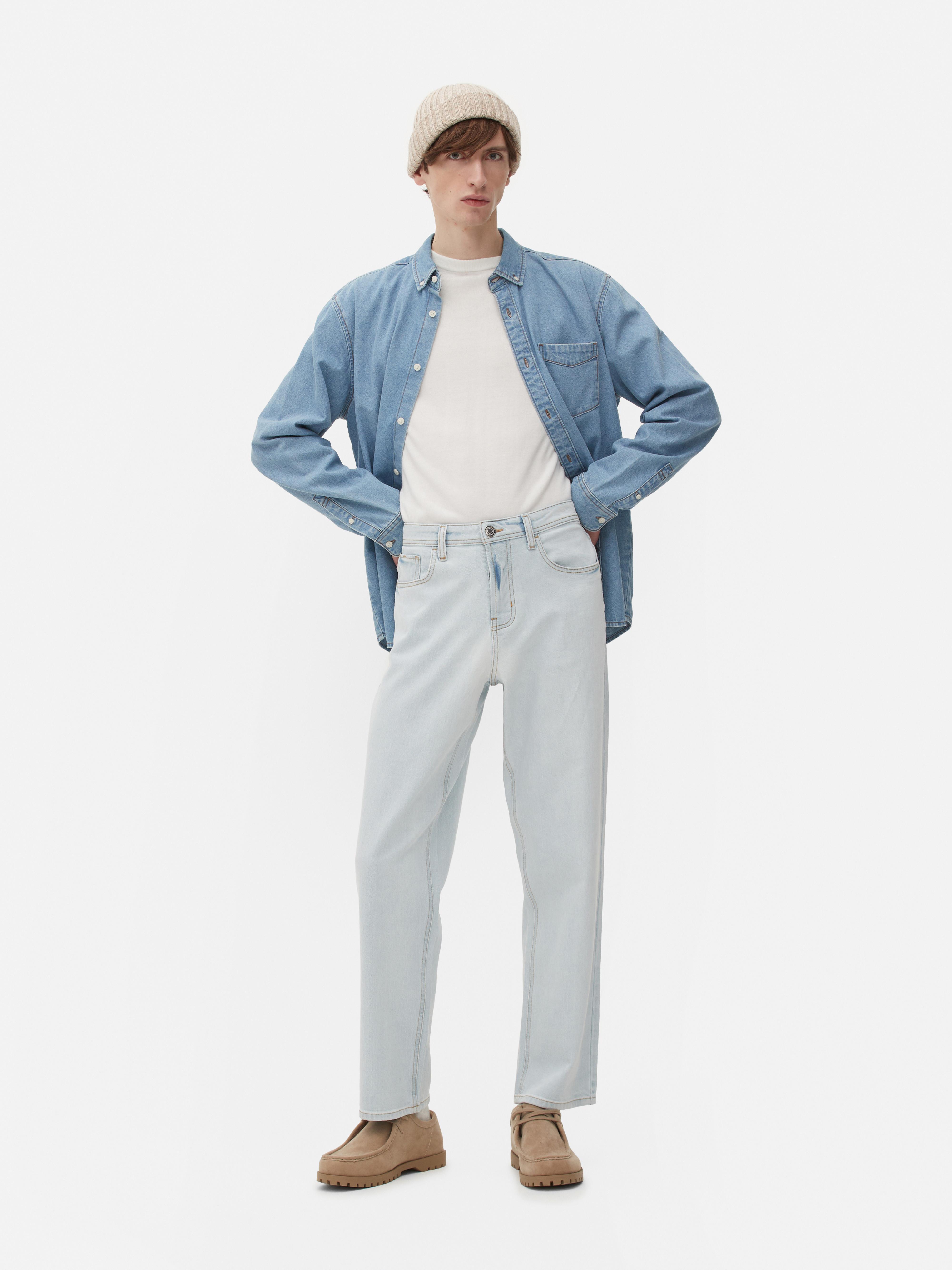 Mens Light Blue Relaxed Fit Denim Jeans Primark