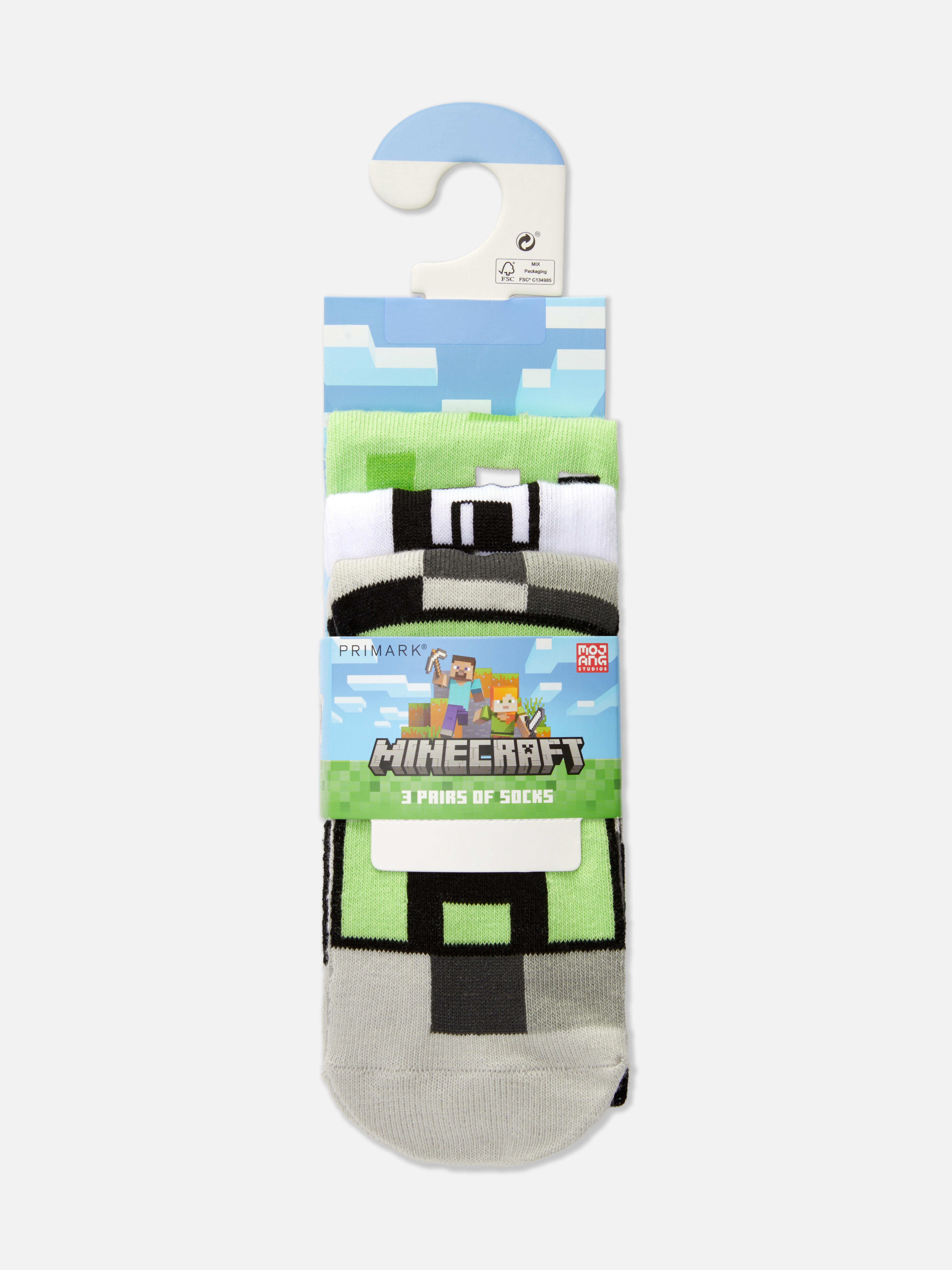 3pk Minecraft Ankle Socks
