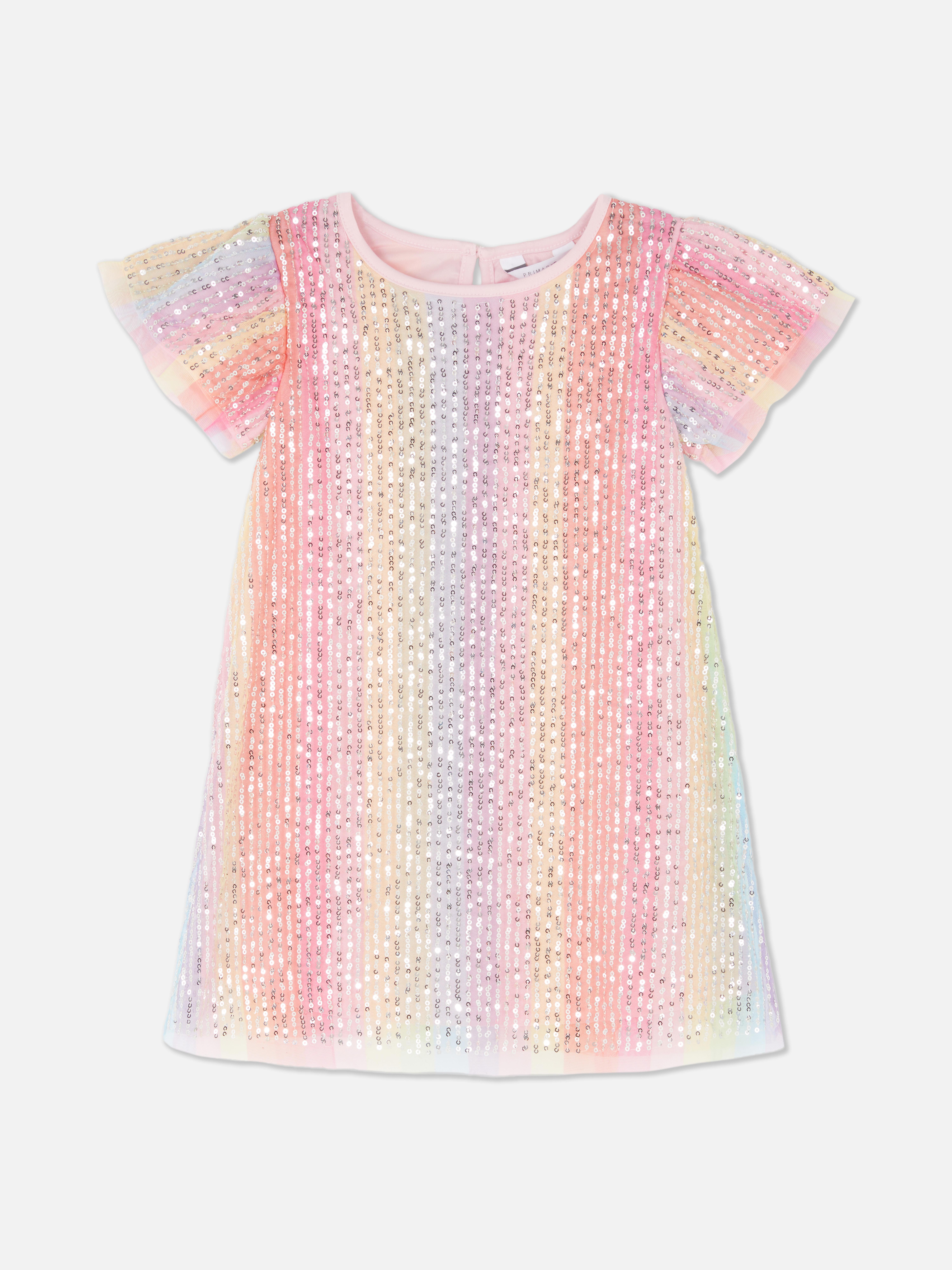 Rainbow Sequin T-Shirt Dress