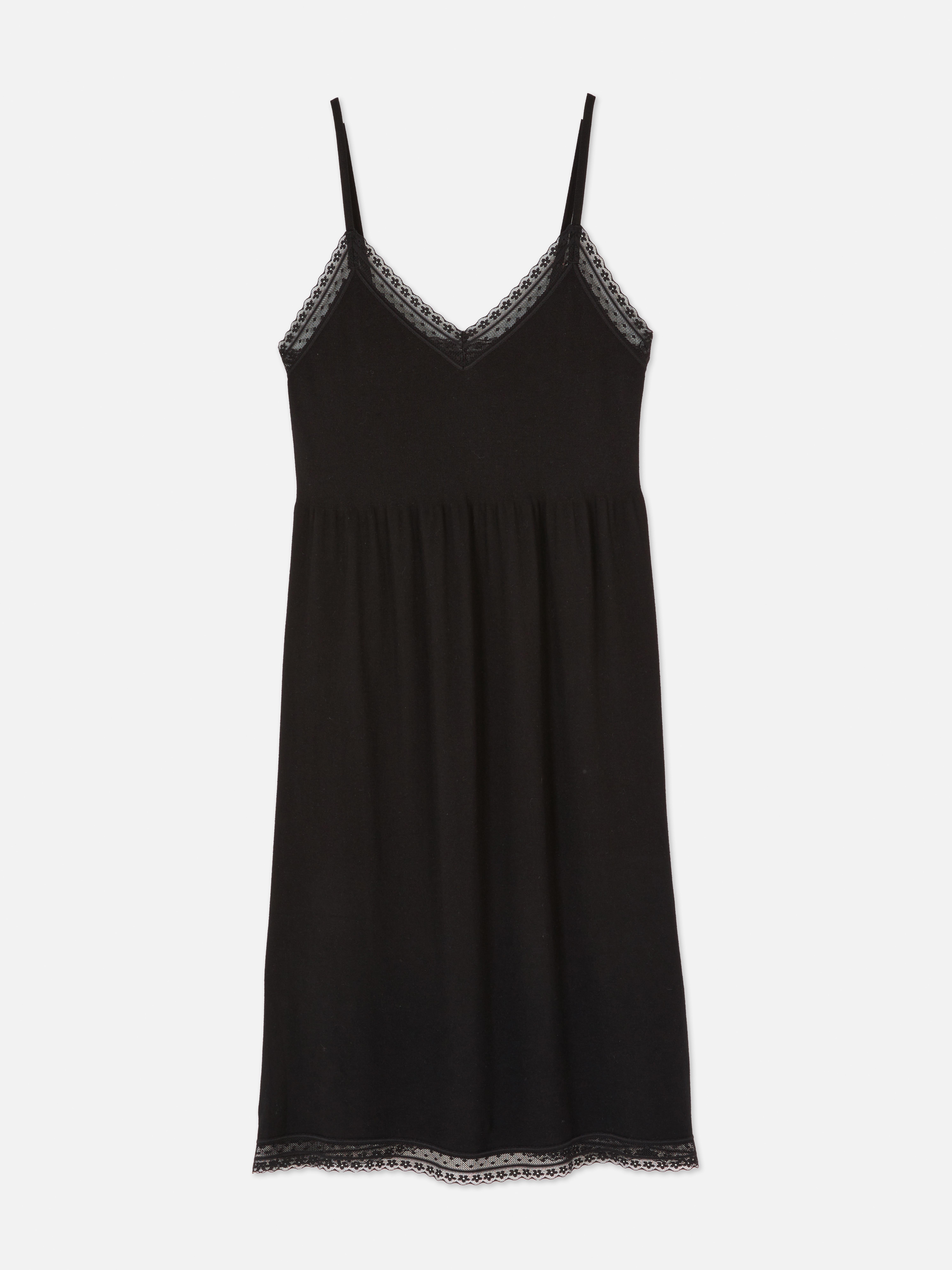 Buy Oysho Ladies Womens Ex Black Lace Chemise Nightdress Nightie