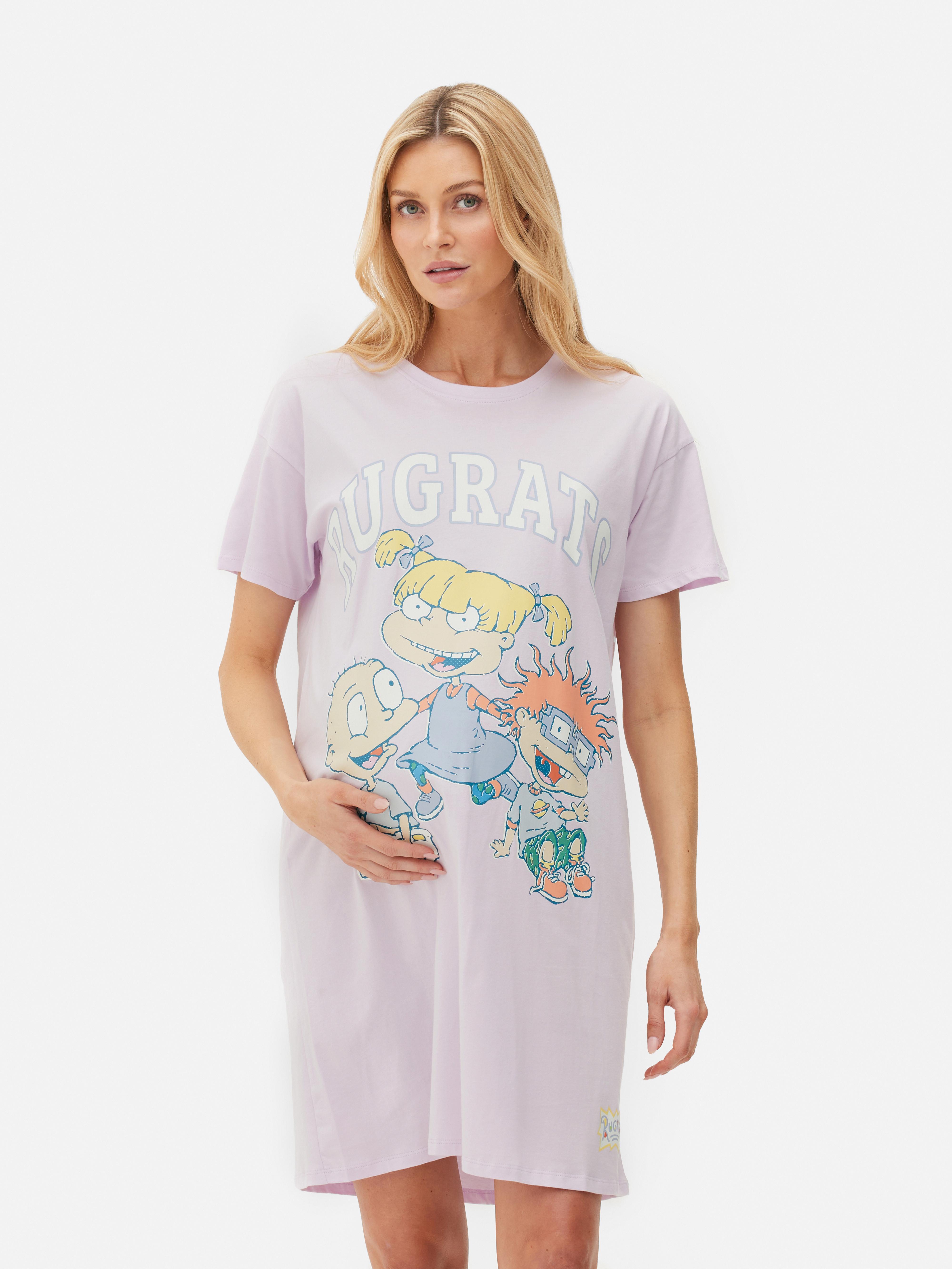 Womens Purple Maternity Rugrats Graphic Nightdress Primark