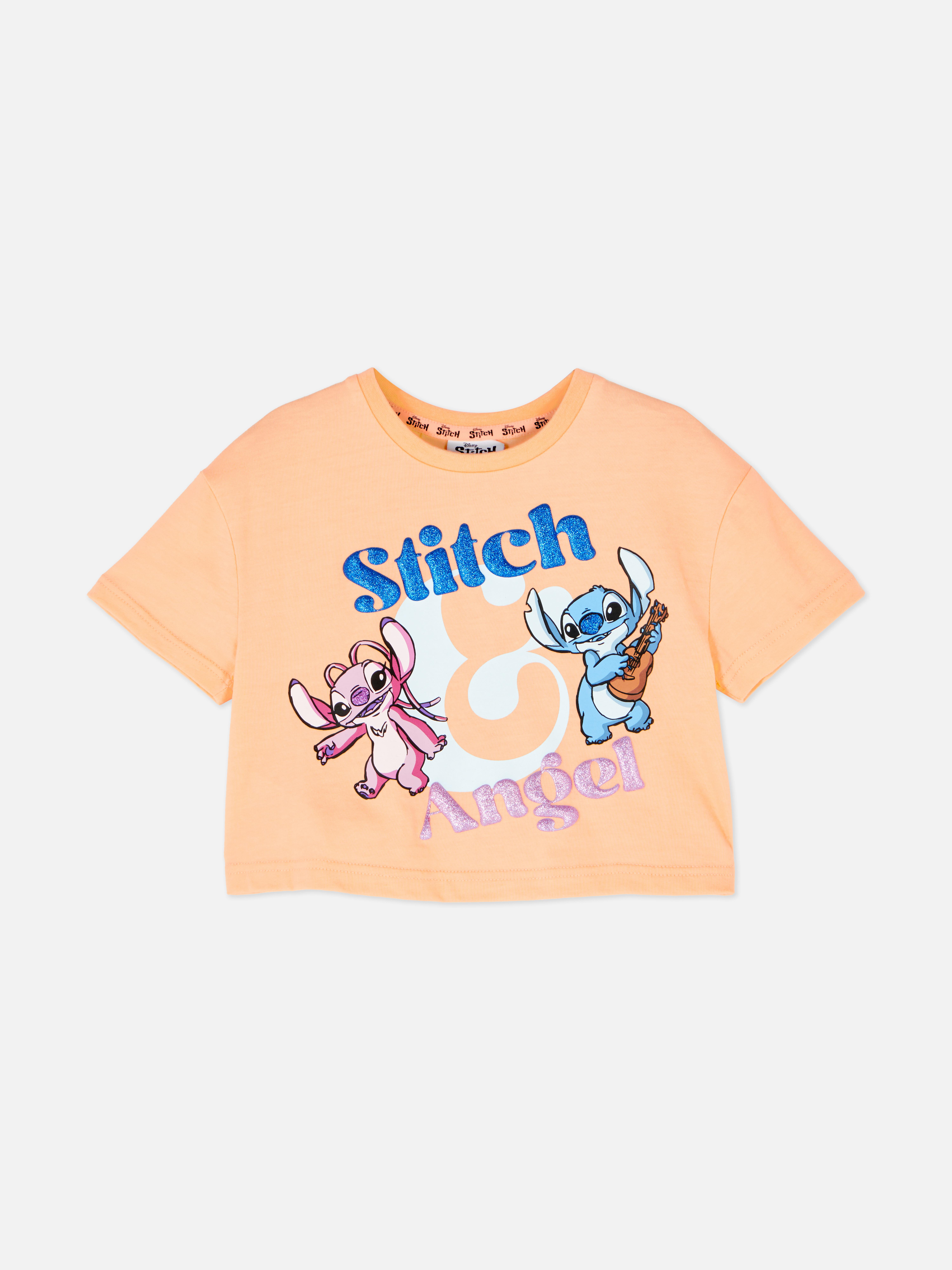 T-shirt curta estampado Disney Stitch & Angel