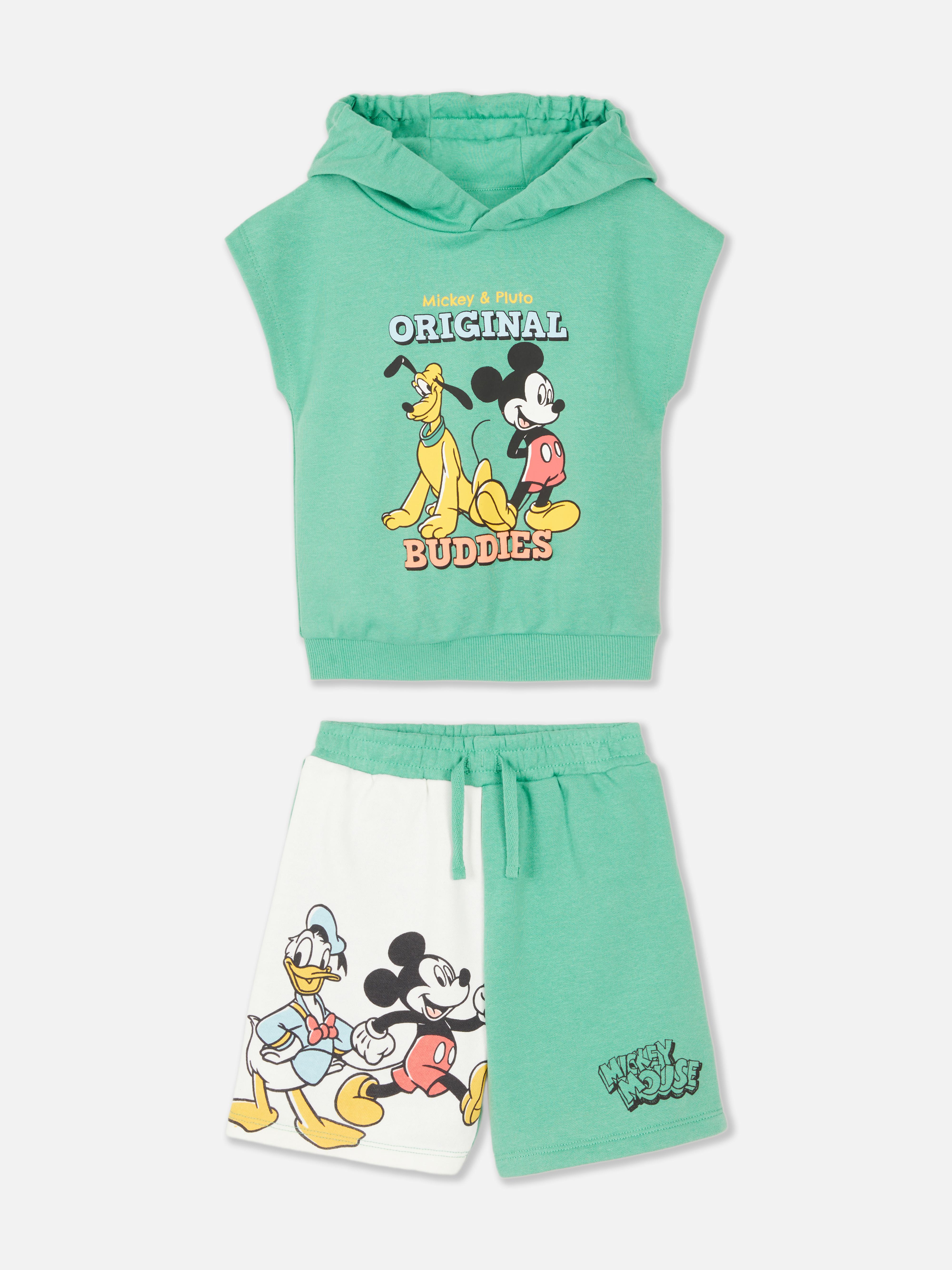 Baby Boys Green Disney’s Mickey Mouse & Friends Hoodie and Shorts Set
