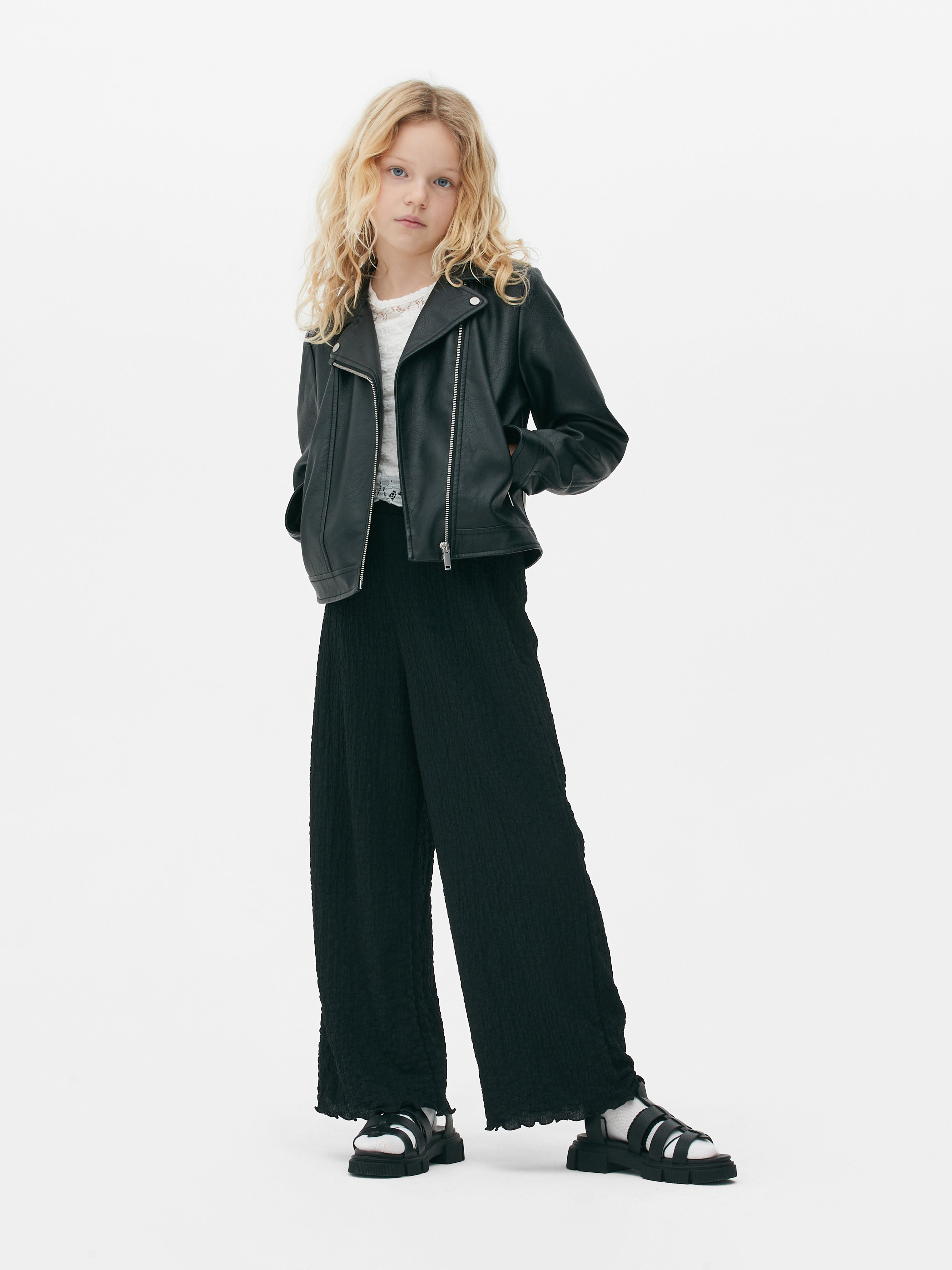 Crinkle Lettuce Trim Trousers