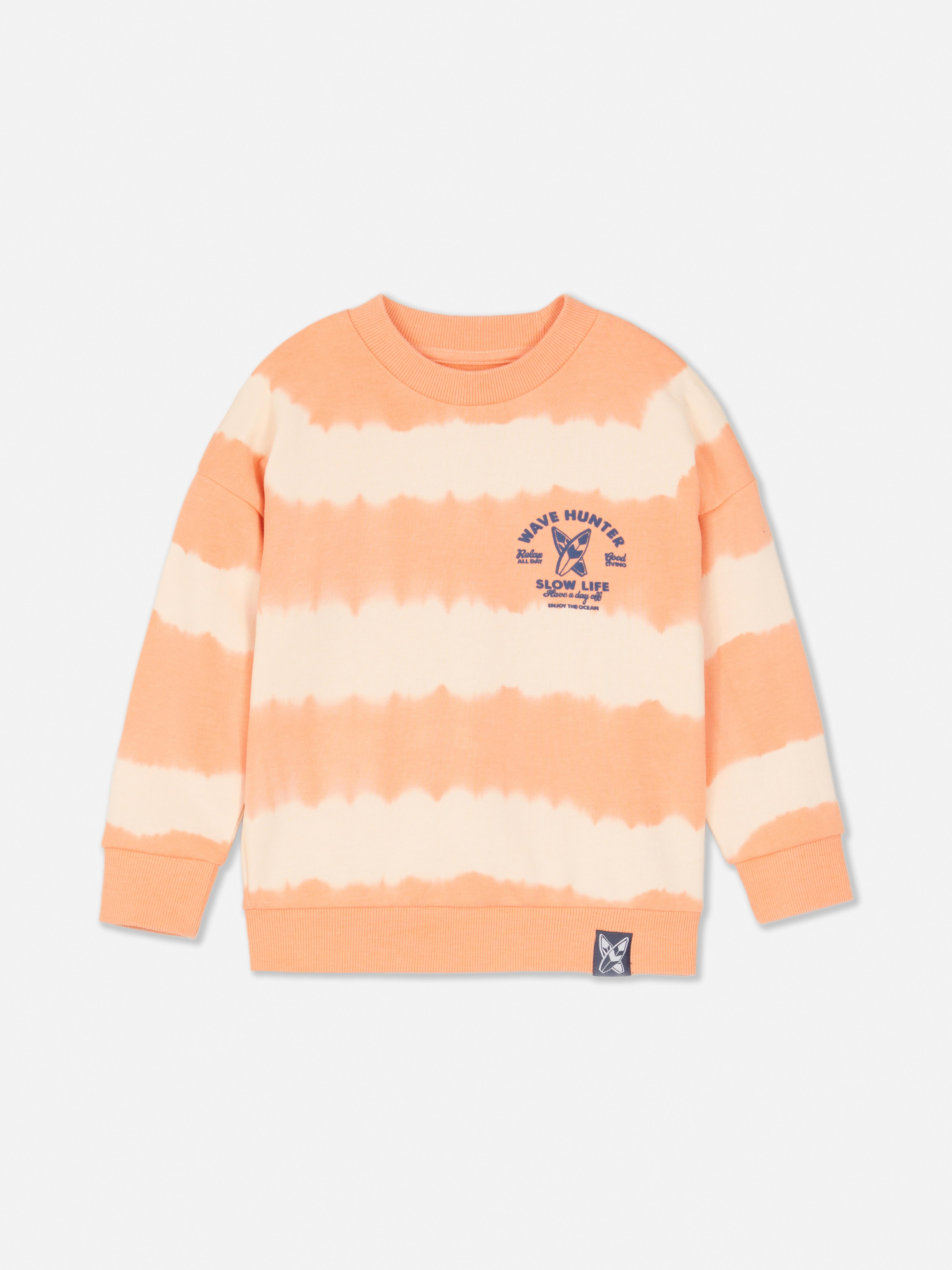 Gestreept sweatshirt met Wave Hunter-print