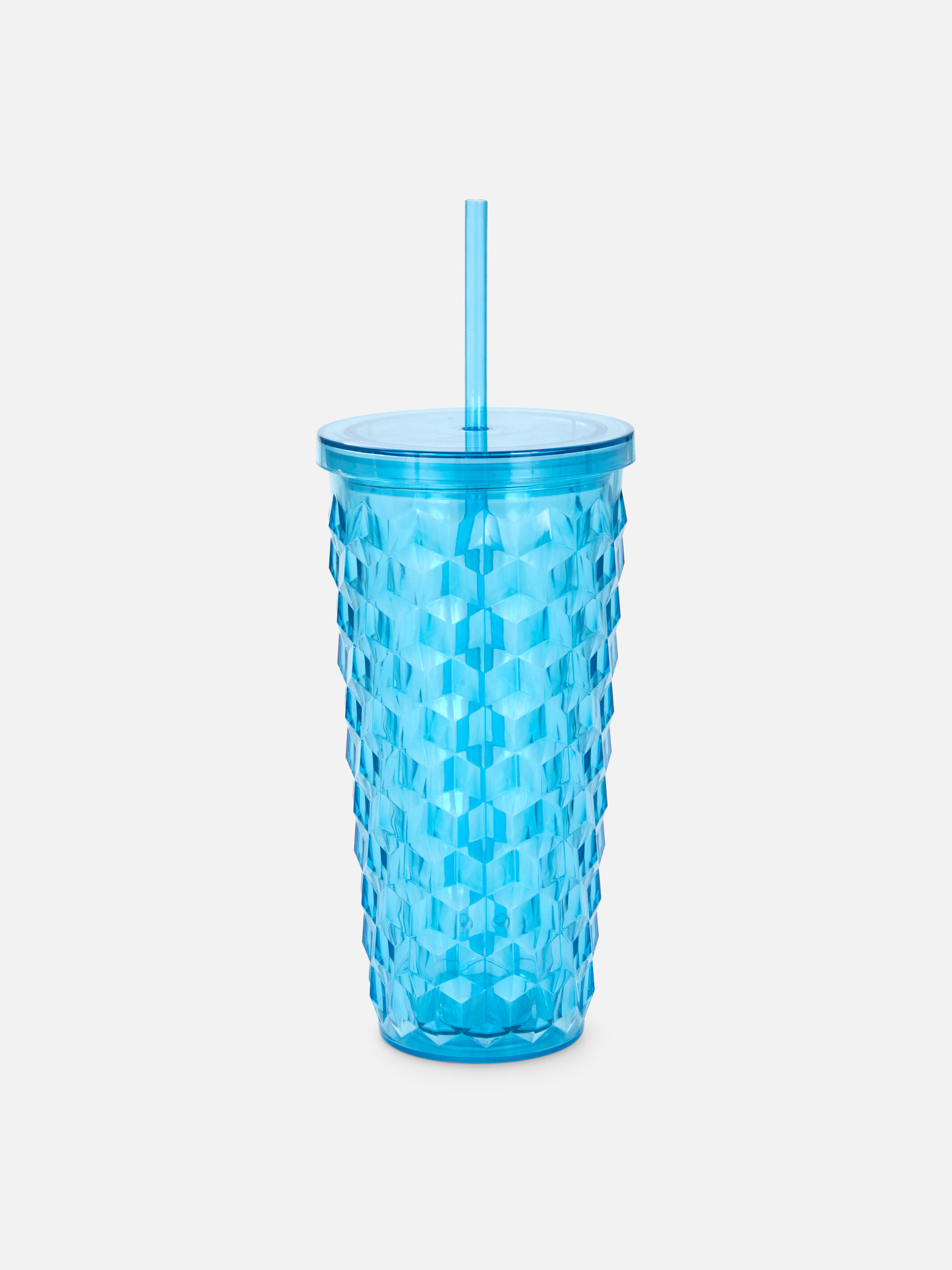Embossed Cup With Straw