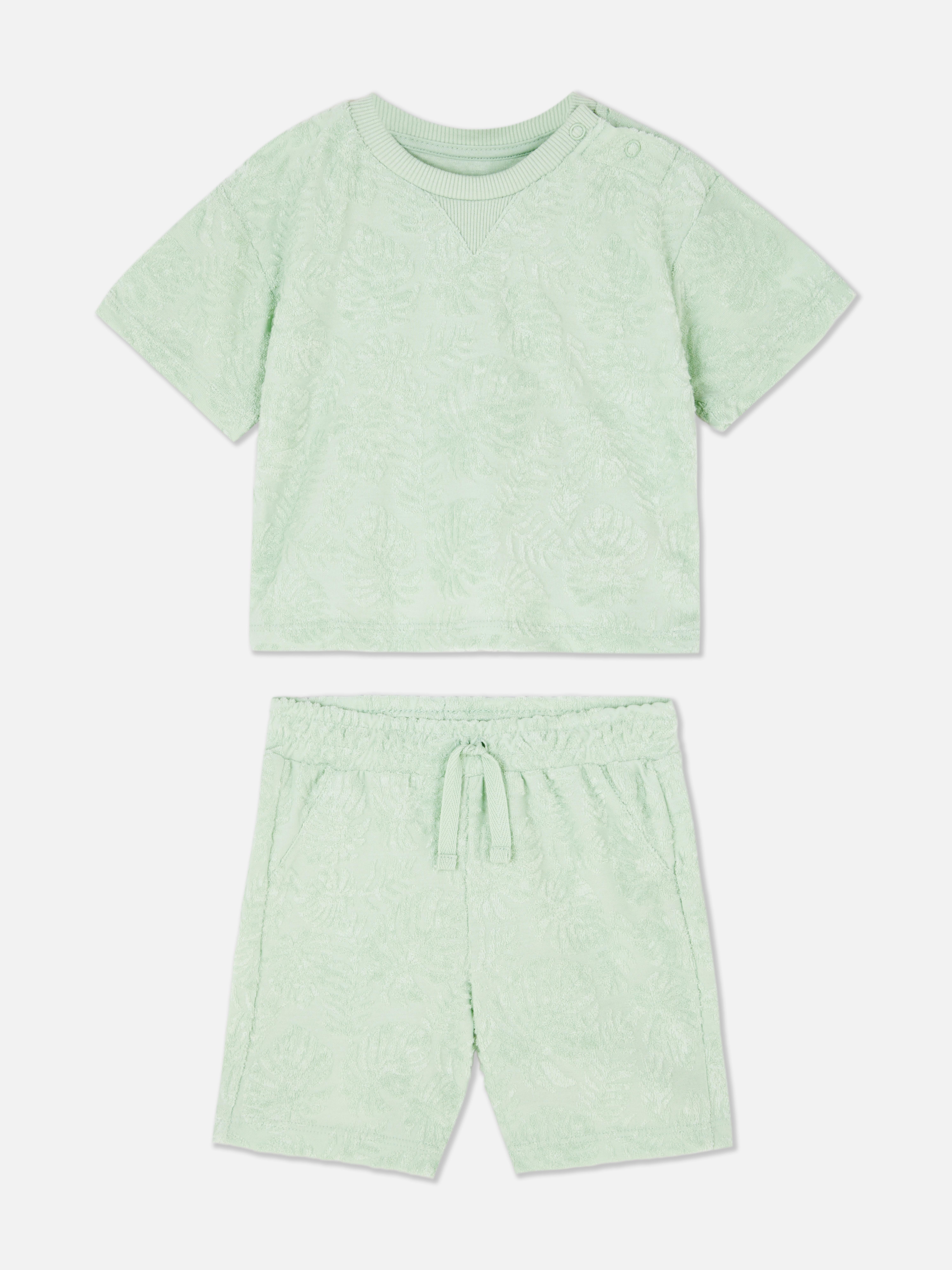 Matchende badstof set met T-shirt en korte broek