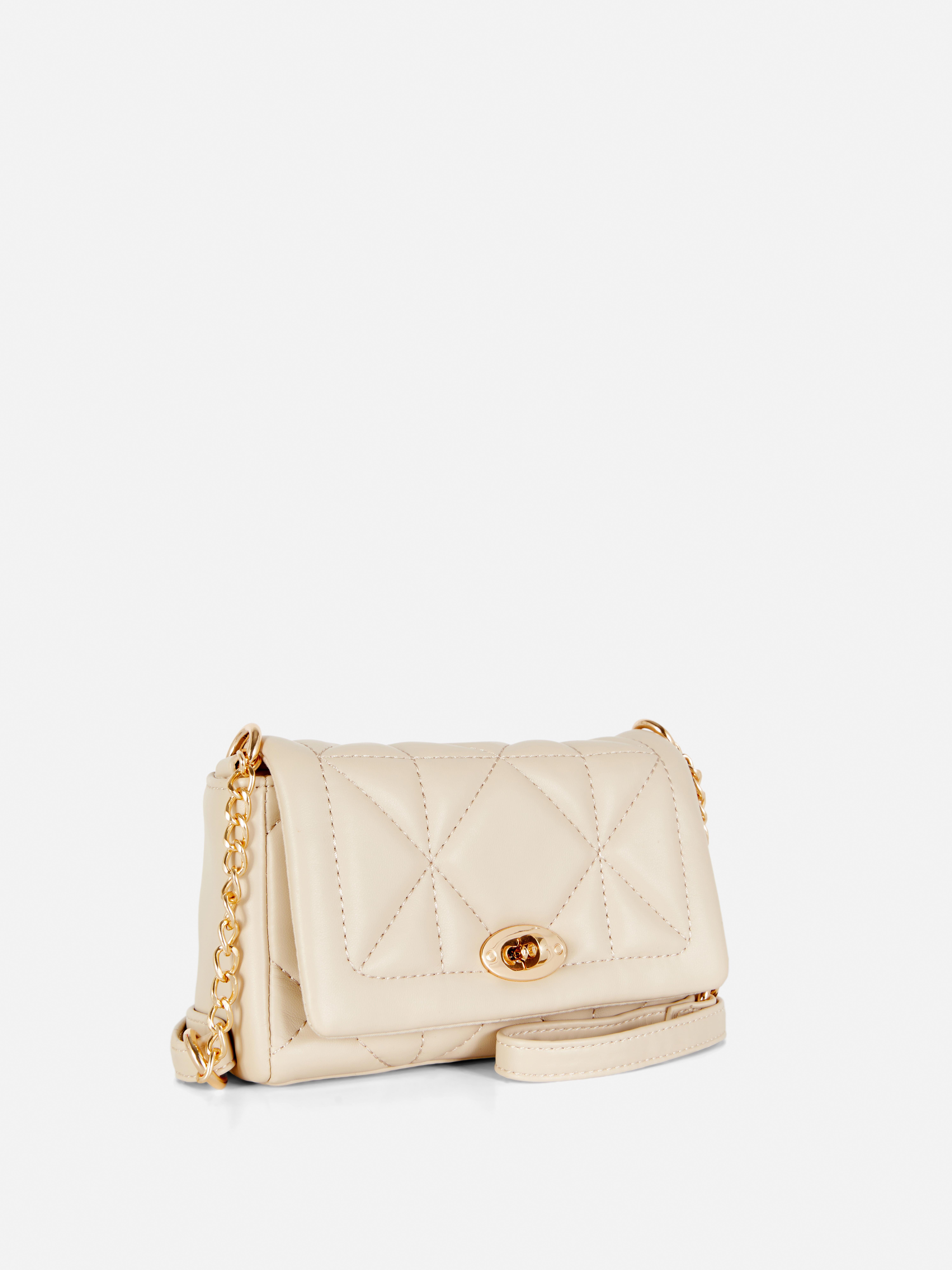 Twist Clasp Quilted Crossbody Bag