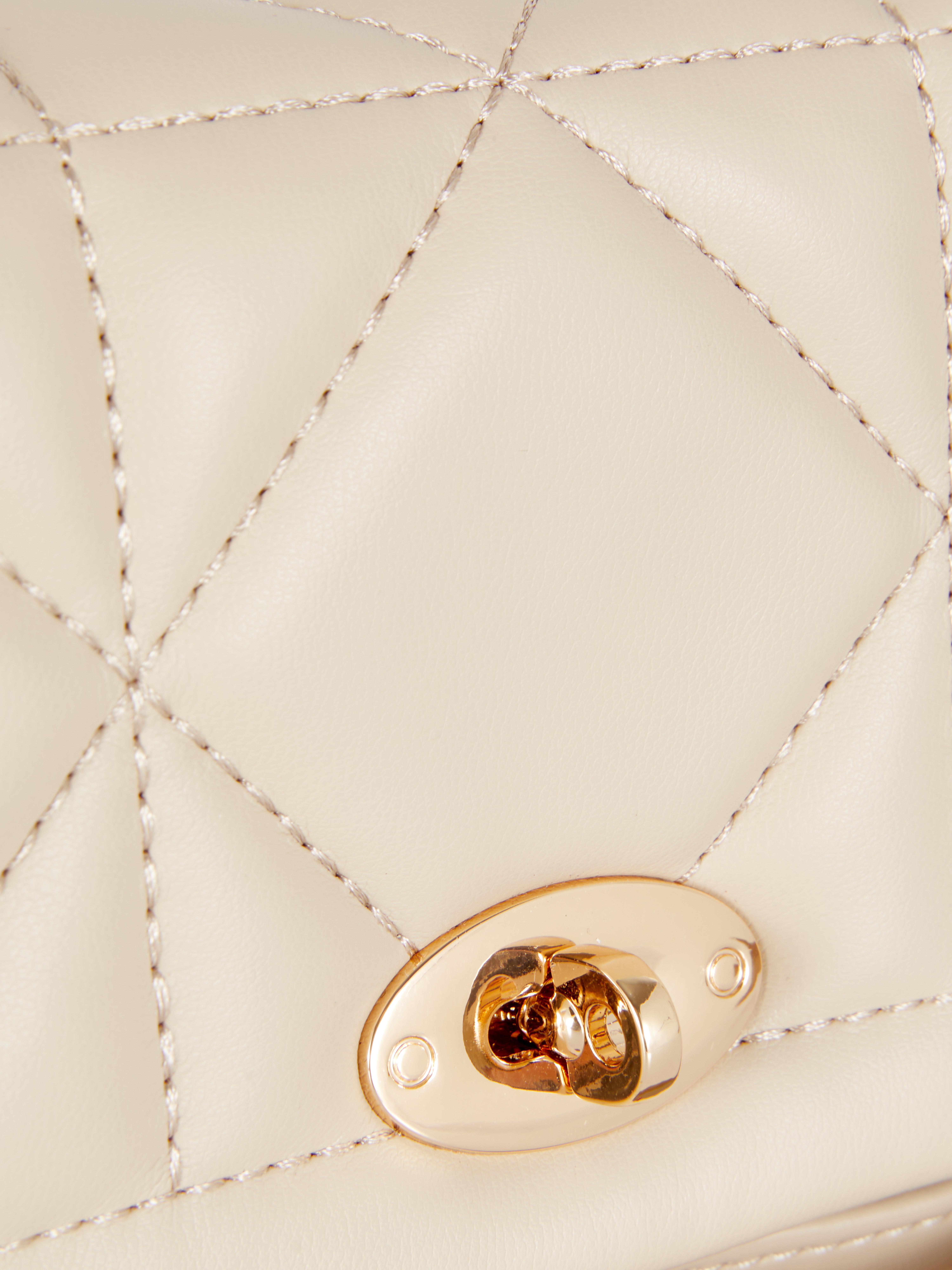 Twist Clasp Quilted Crossbody Bag