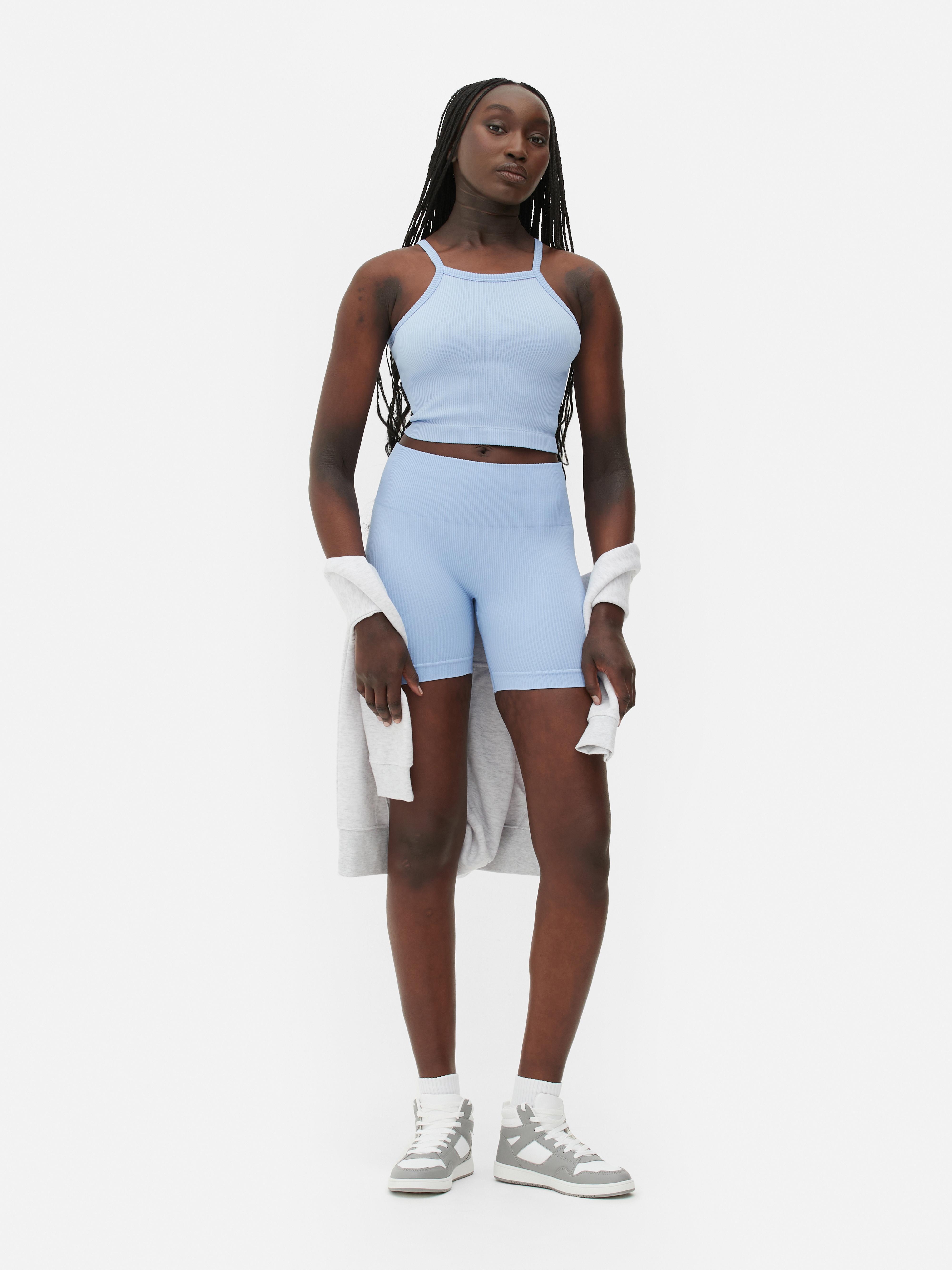 Womens Black Seamless Triangle Bralette & Thong Underwear Set Primark