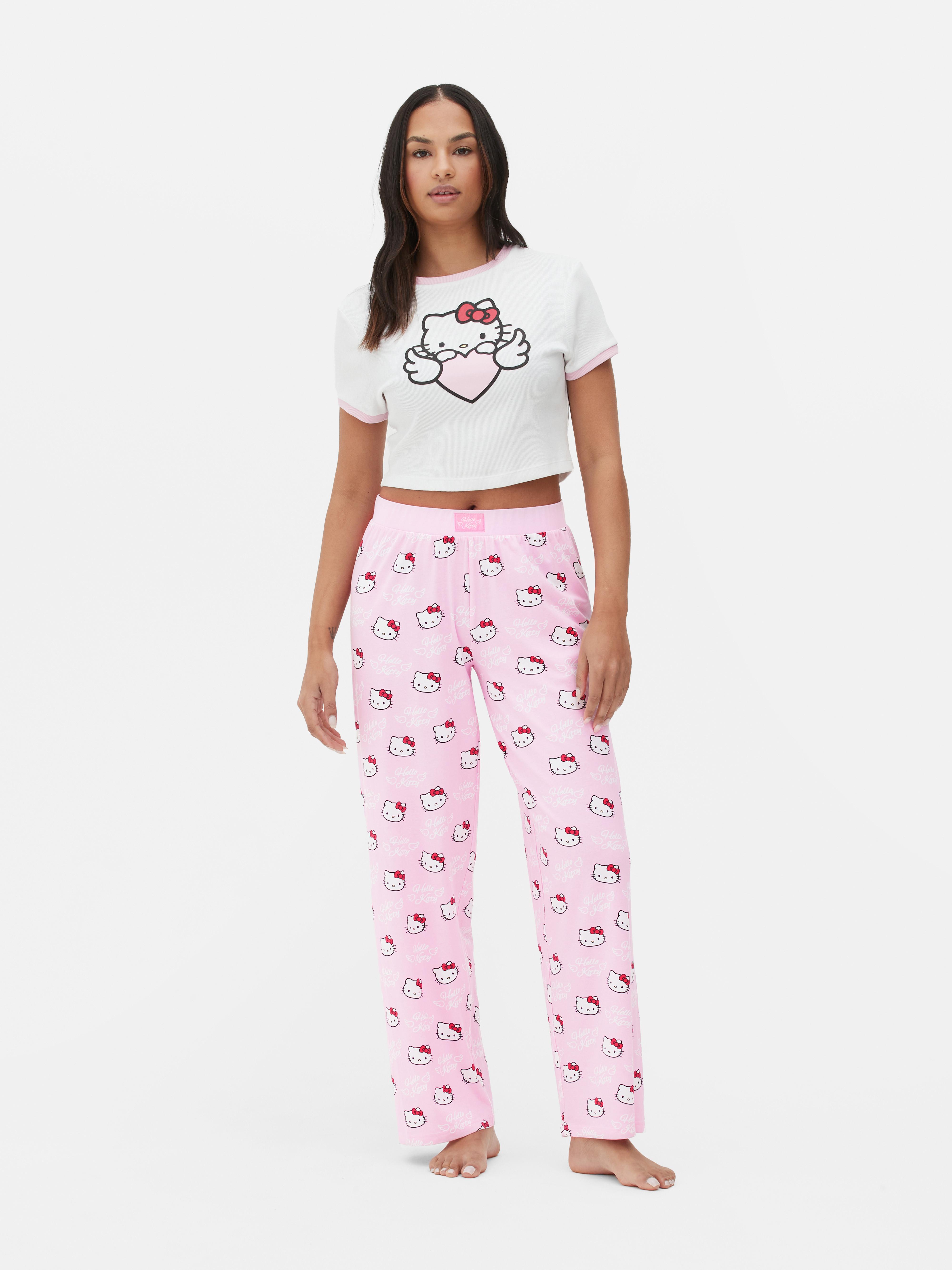 Hello Kitty Wide Leg Pajama Bottoms