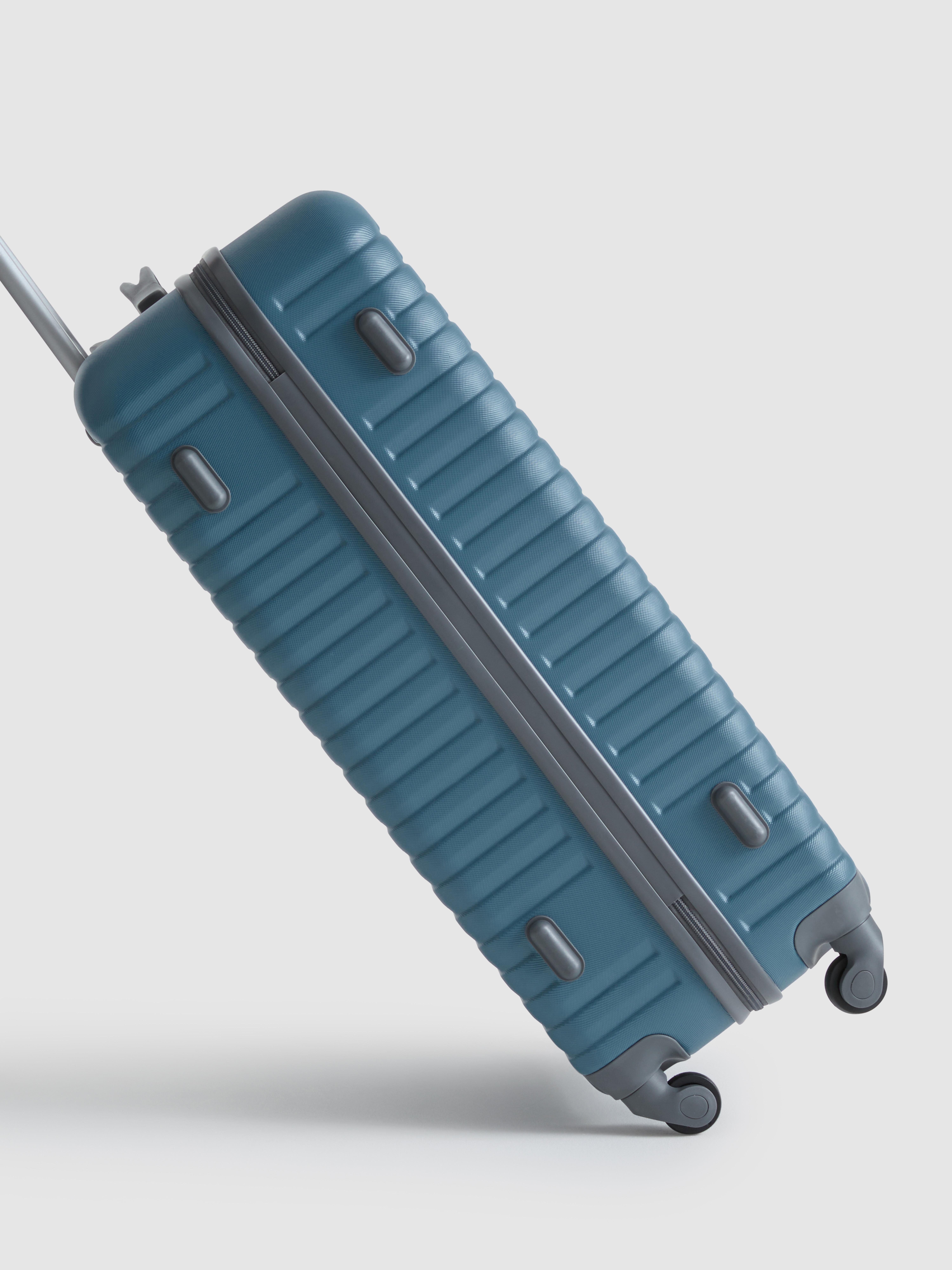 Mala viagem rígida quatro rodas canelada