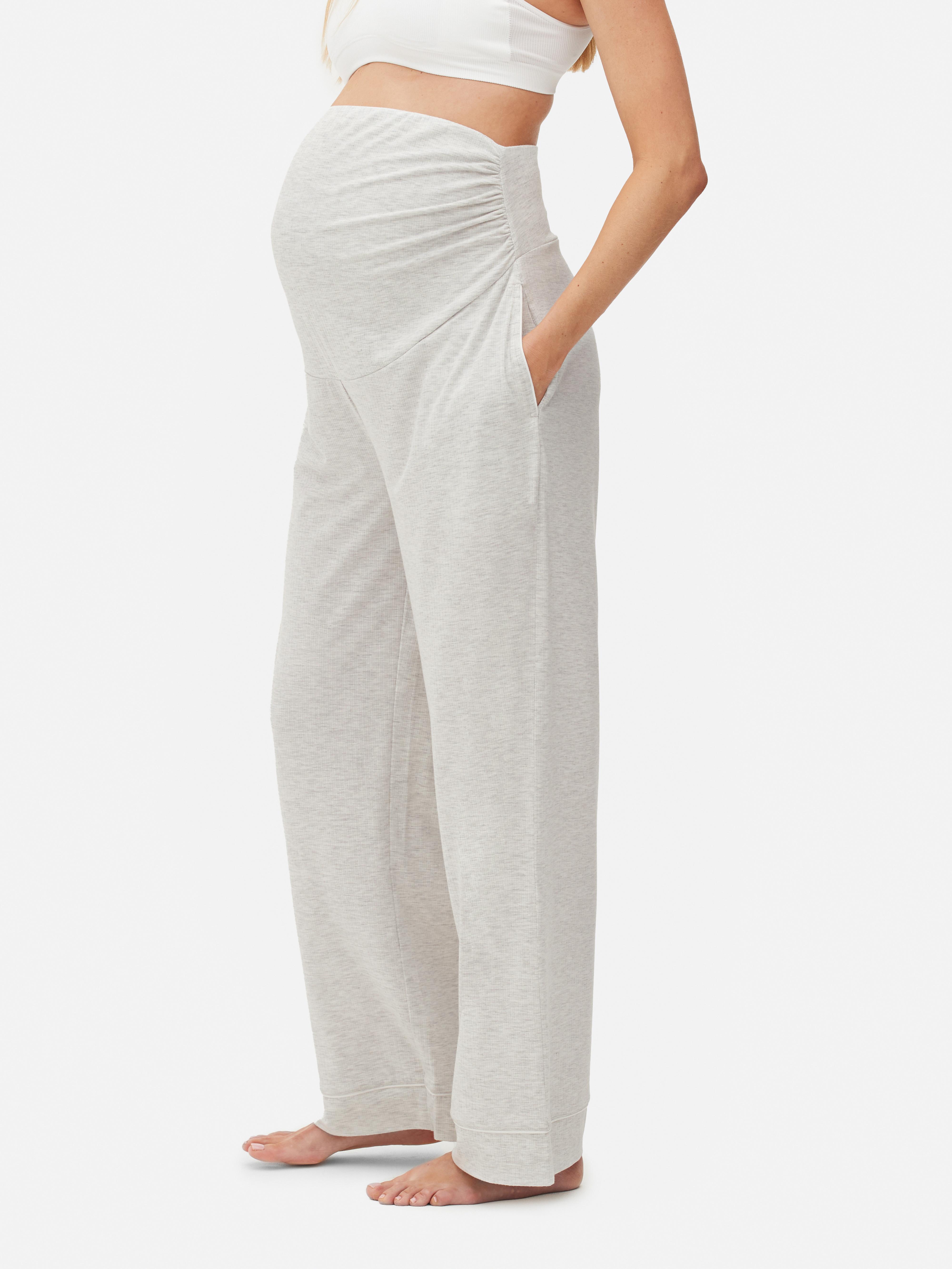 Womens Grey Marl Maternity Ribbed Pyjama Trousers | Primark