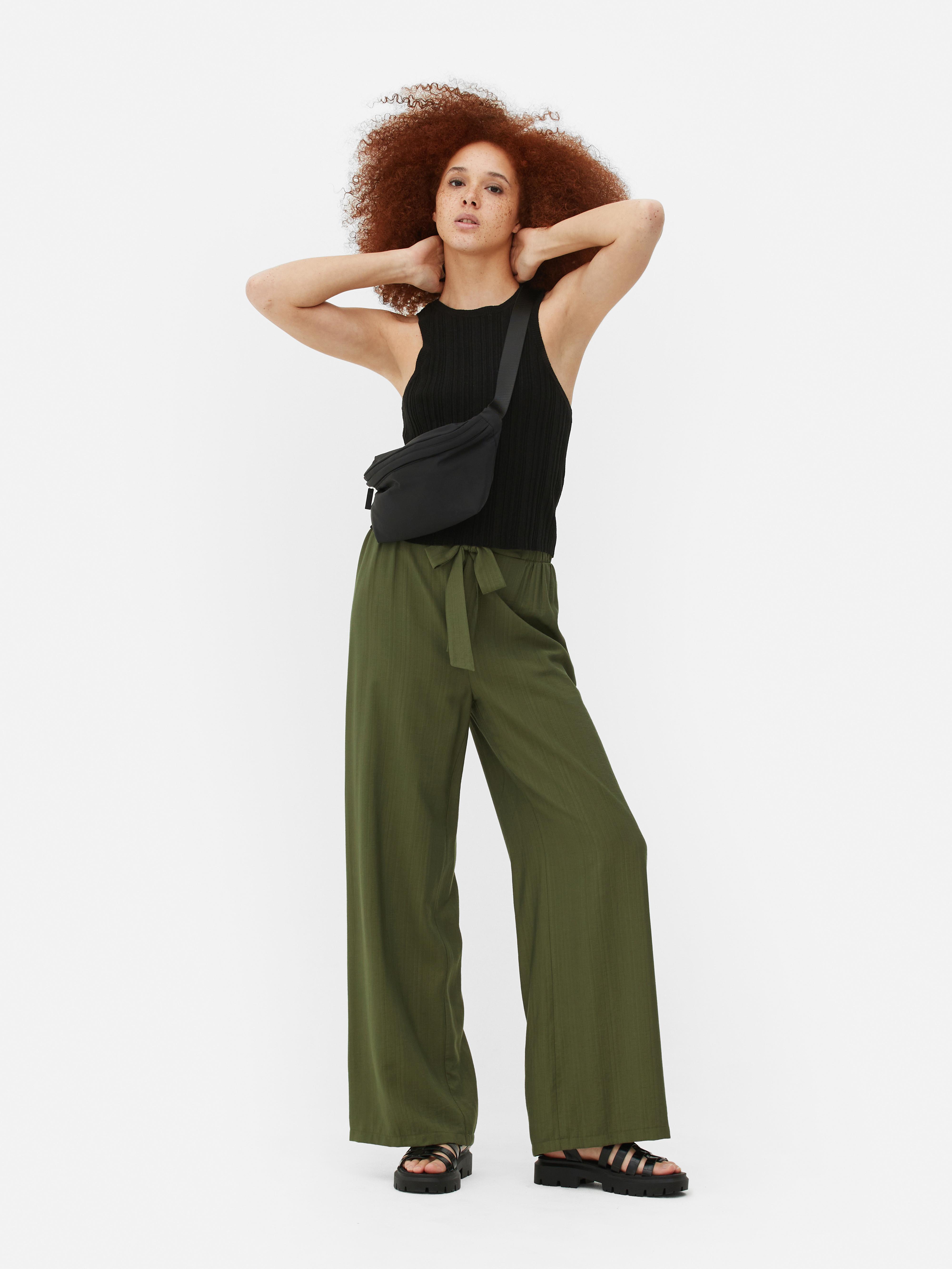 Pantalon Femme Primark Noir - Taille 10 (L29) - Mélange Polyester, Skinny, à Revers
