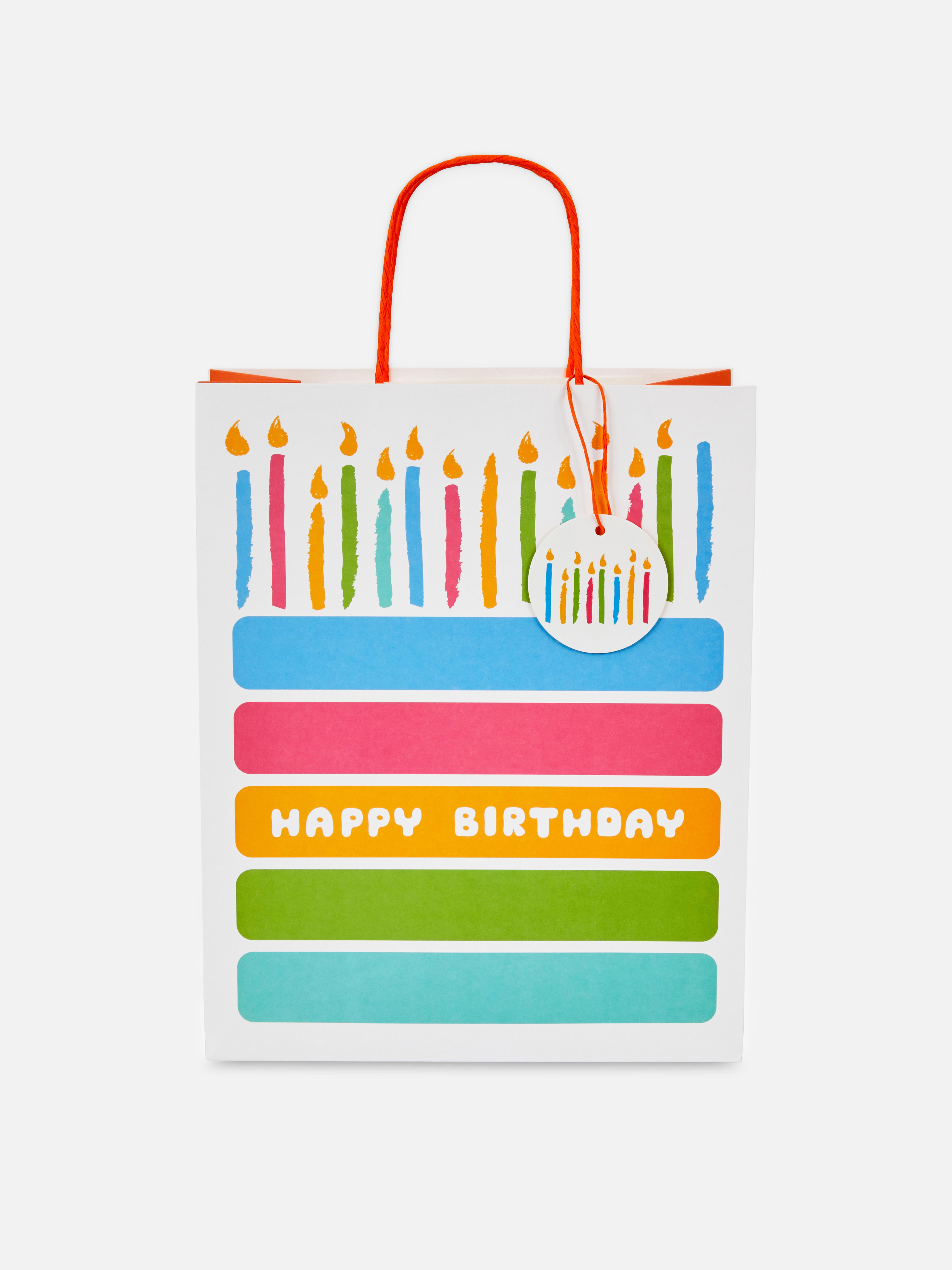 Bolsa de regalo con tarta de cumpleaños
