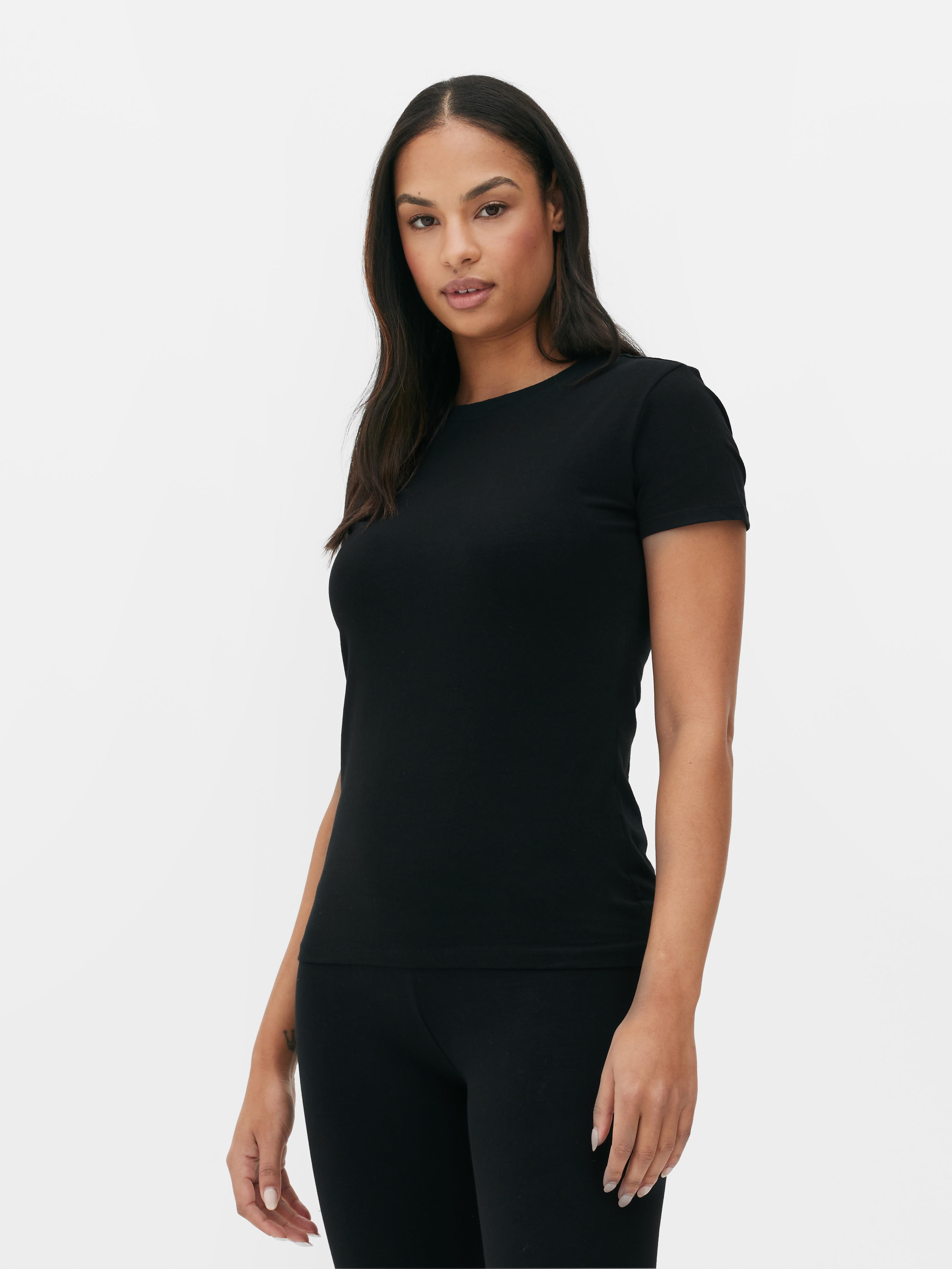 Womens Black 2pk Stretch Tshirts Primark