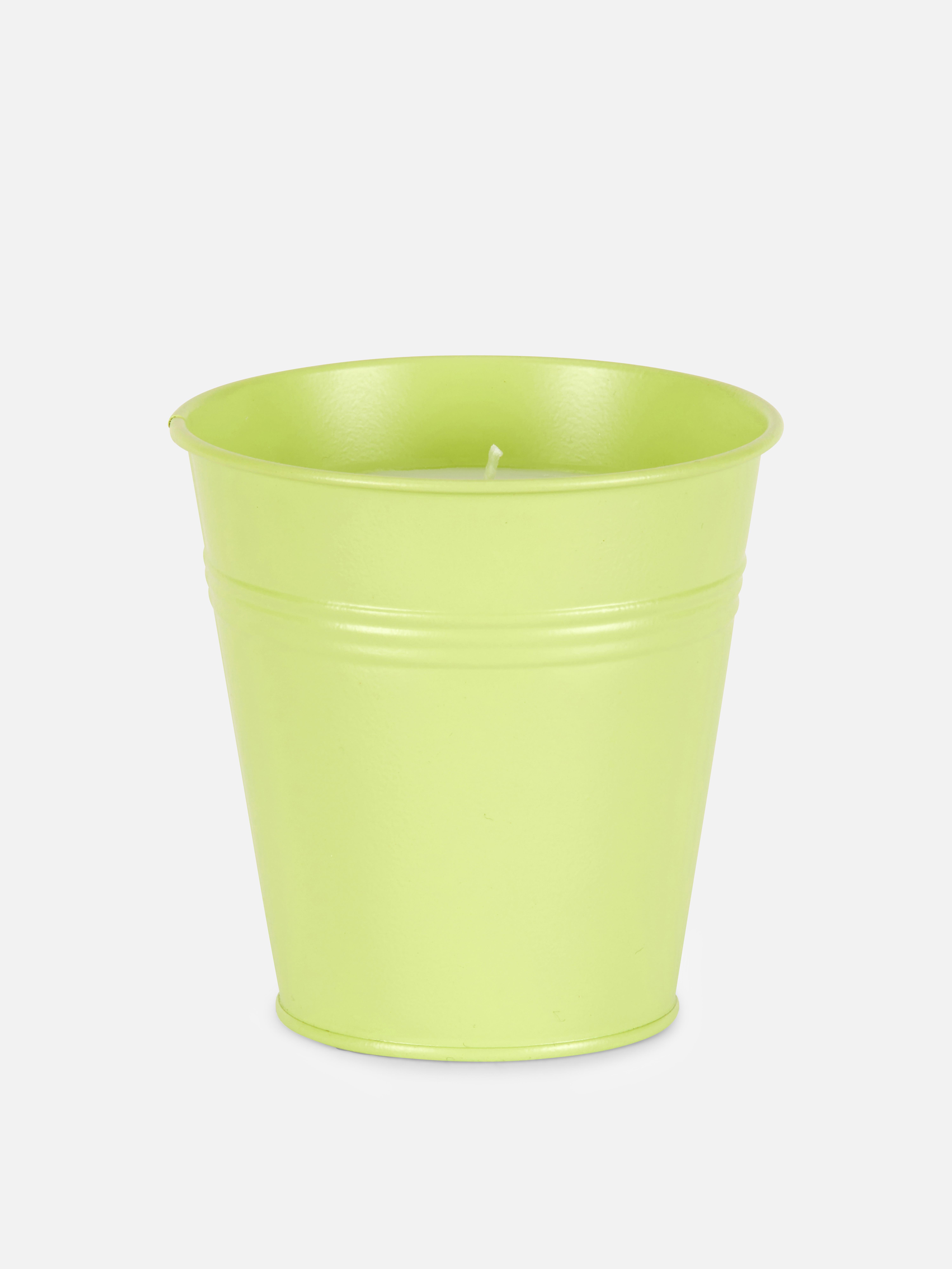 Lime Metal Plant Pot Candle Primark