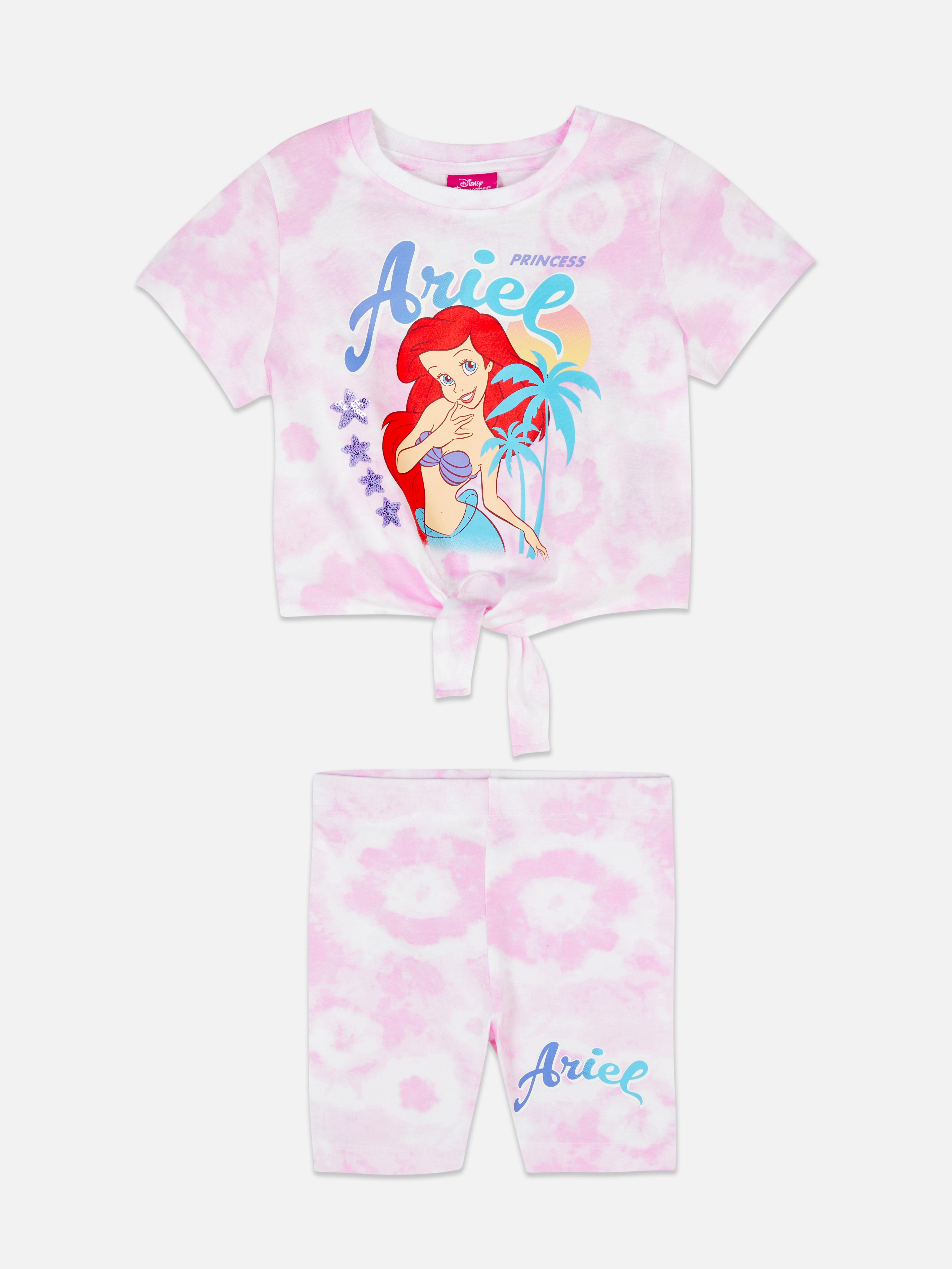 Completo T-shirt e pantaloncini tie dye Ariel Disney