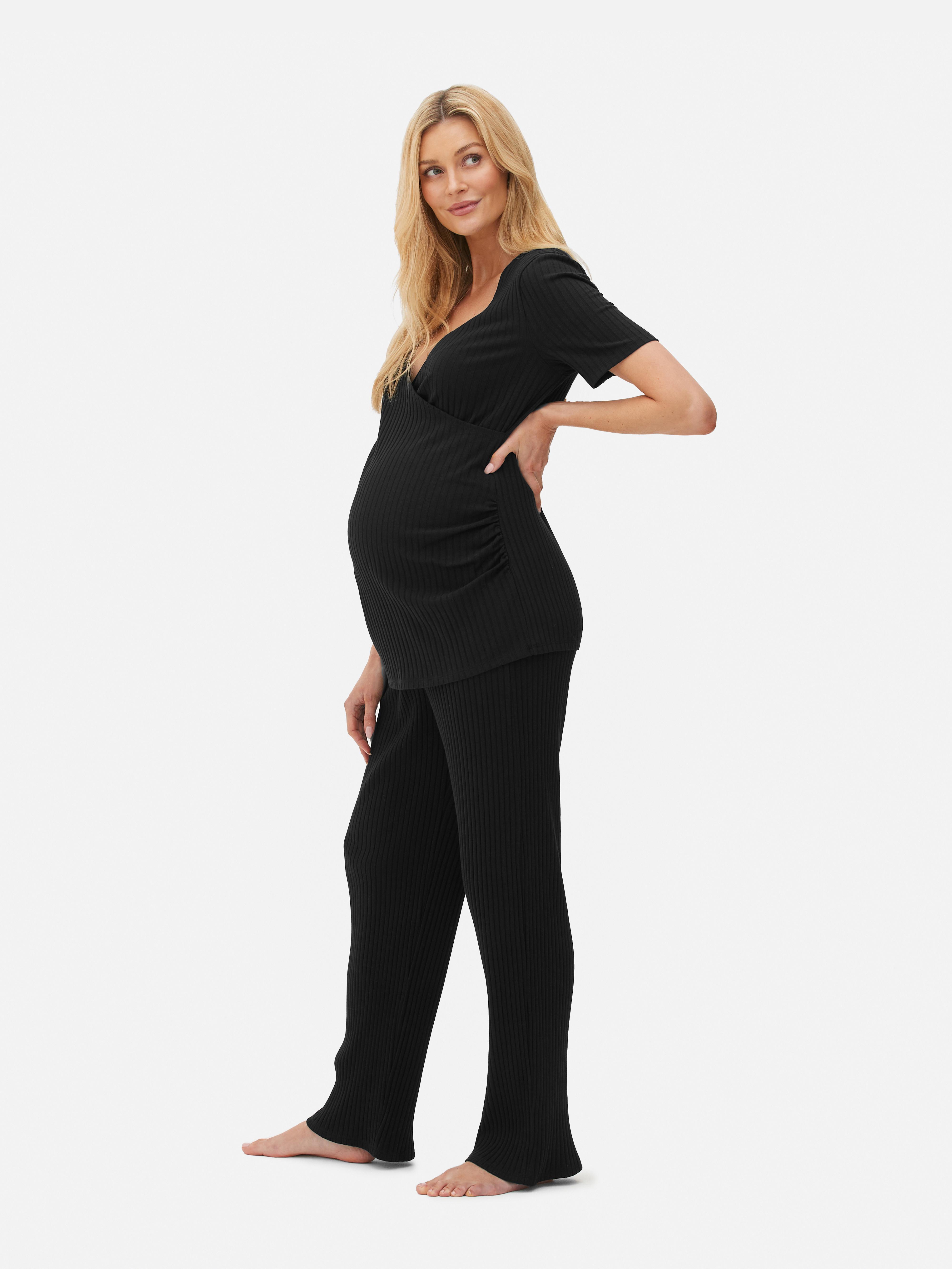 Maternity Ribbed Flare Trousers