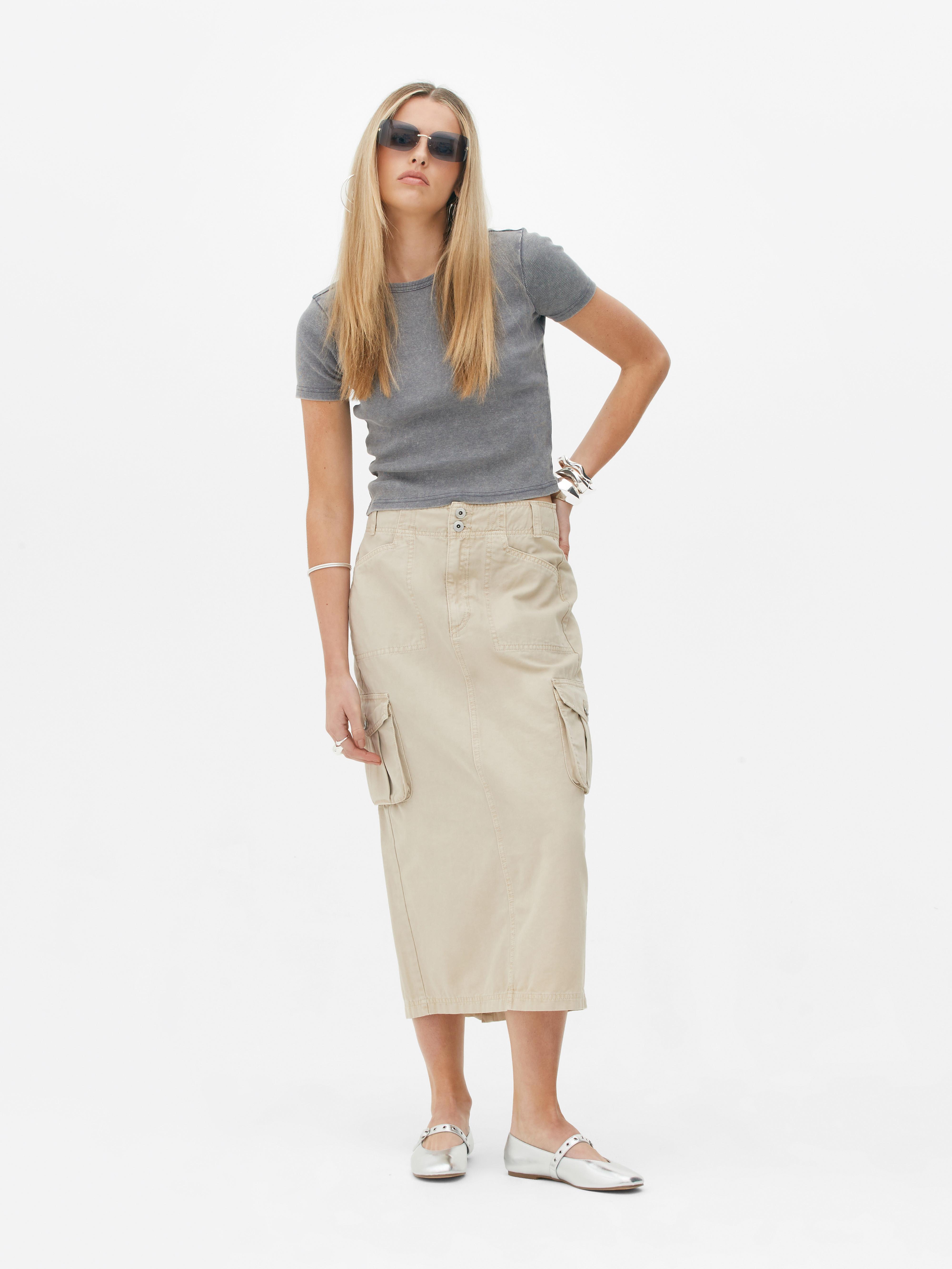 Rita Ora Cargo Midi Skirt