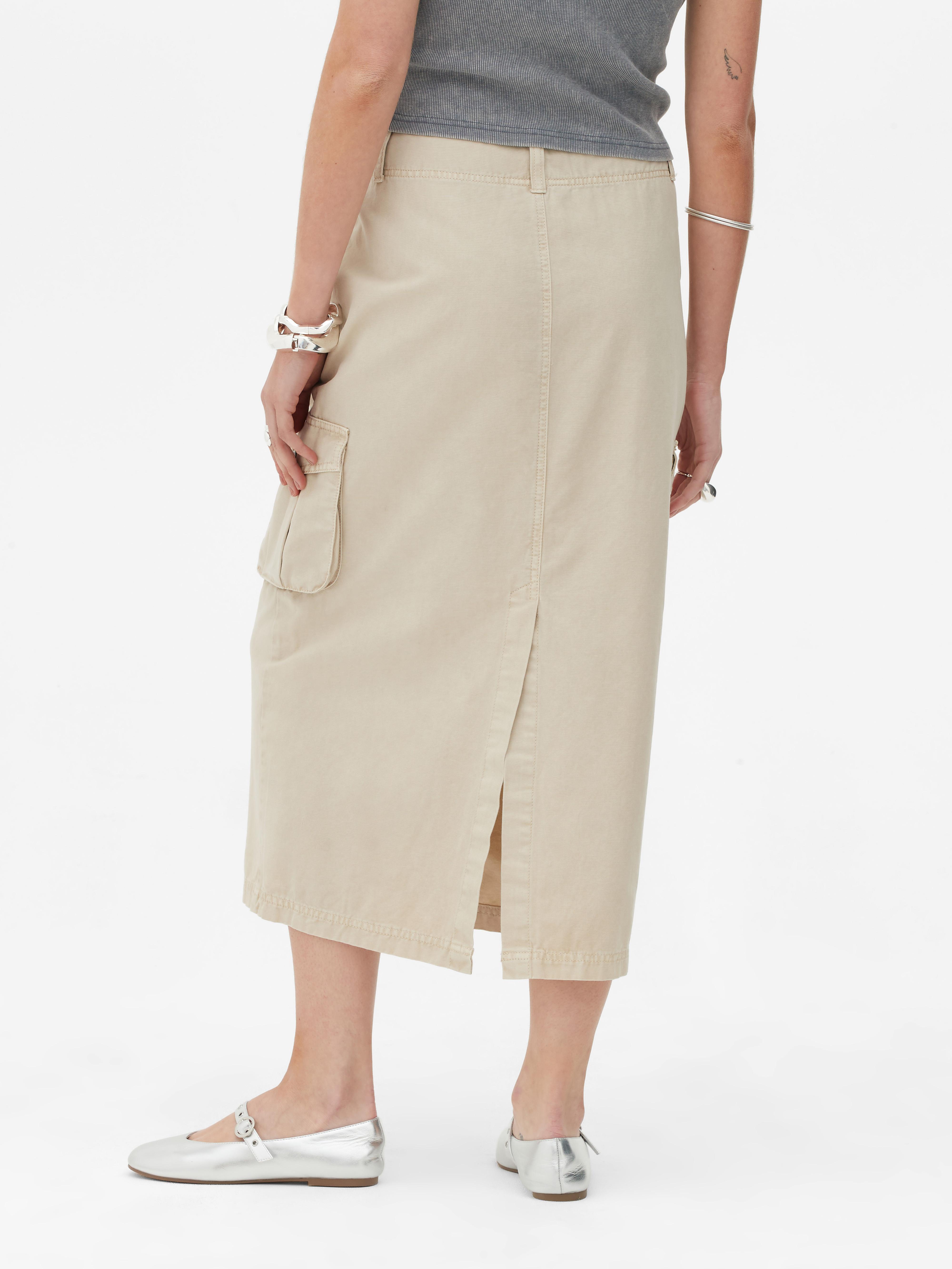 Womens Stone Rita Ora Cargo Midi Skirt Primark