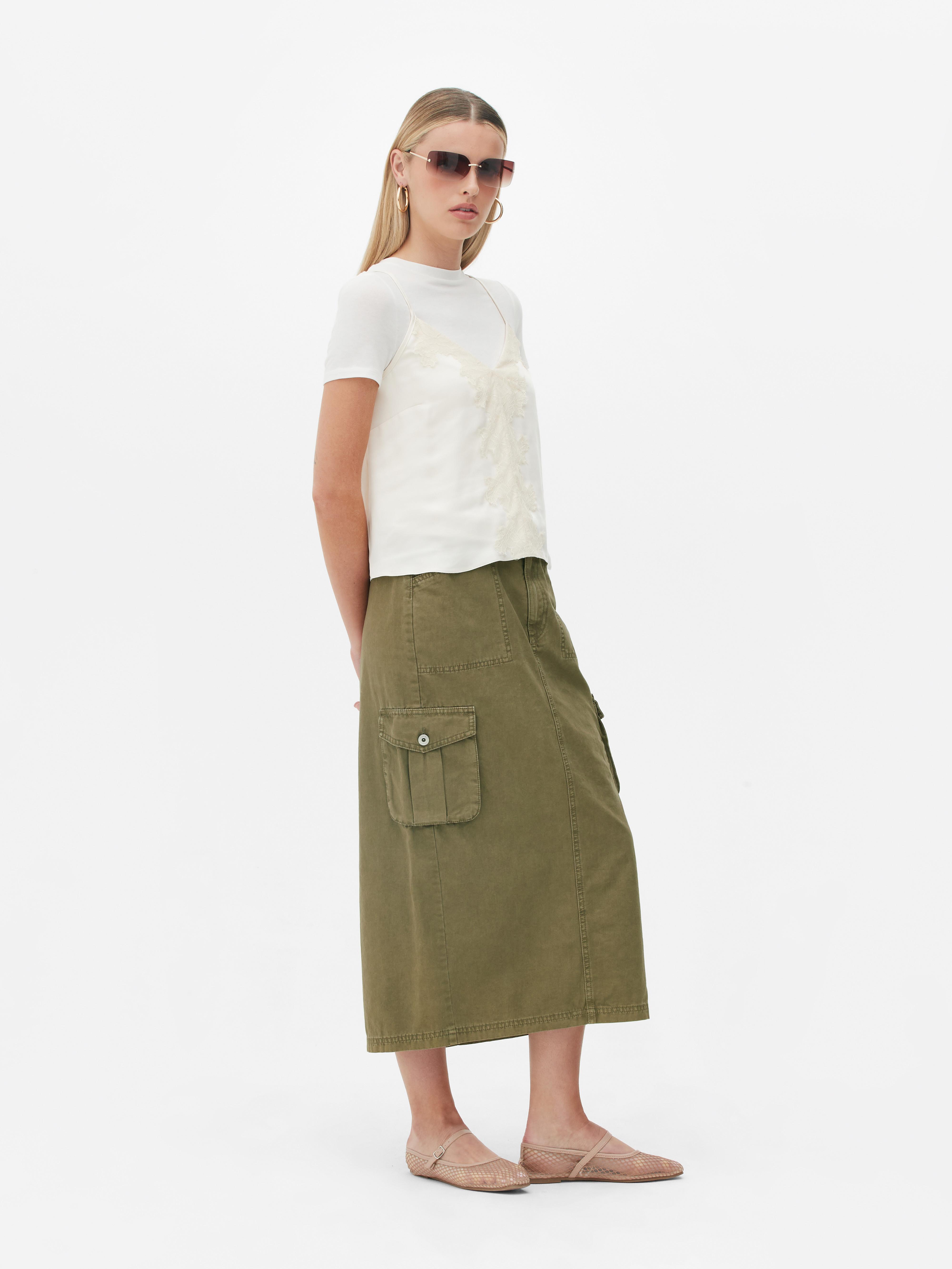 Rita Ora Cargo Midi Skirt