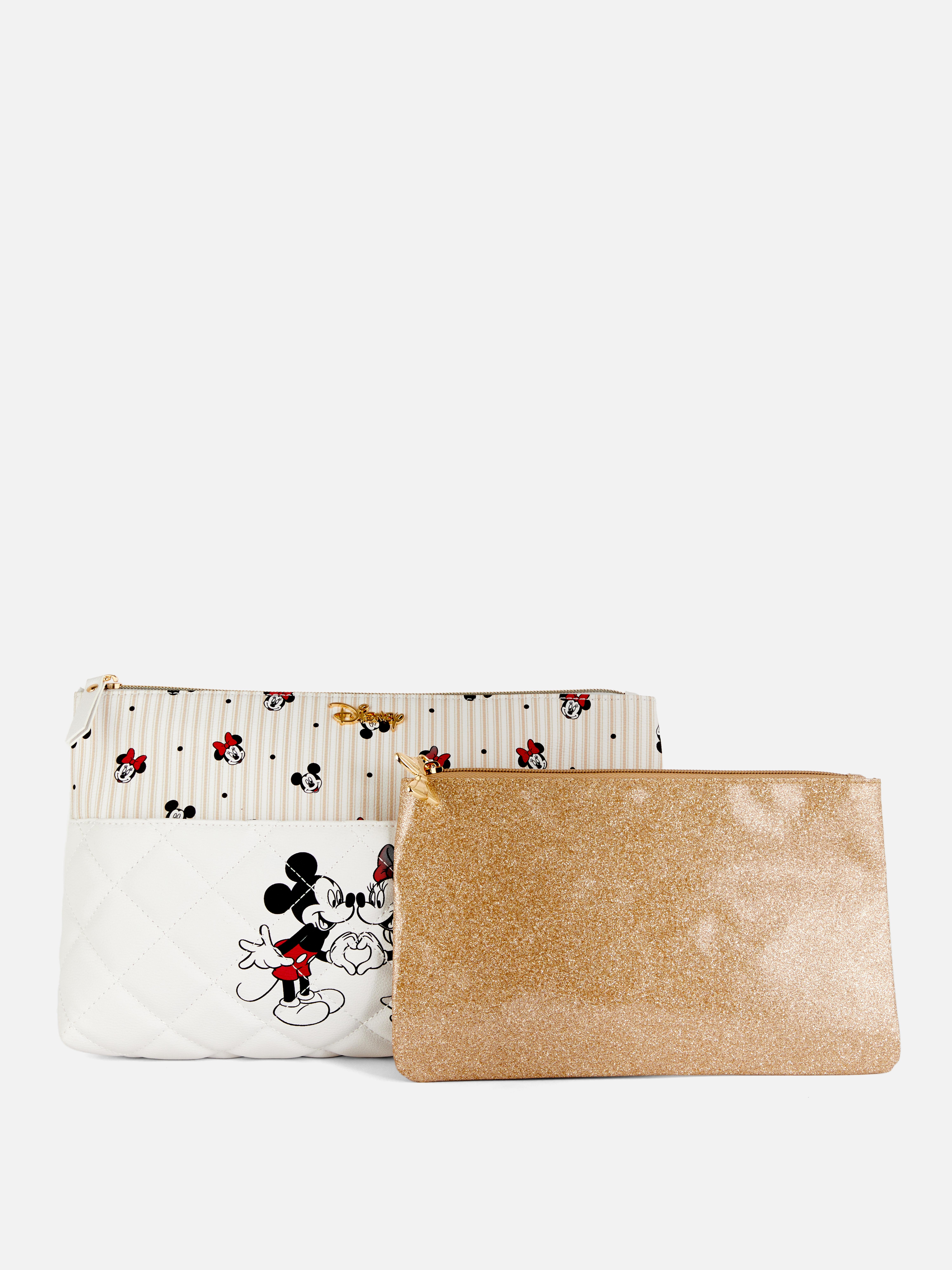 Conjunto bolsas cosméticos dois em um Disney Mickey e Minnie