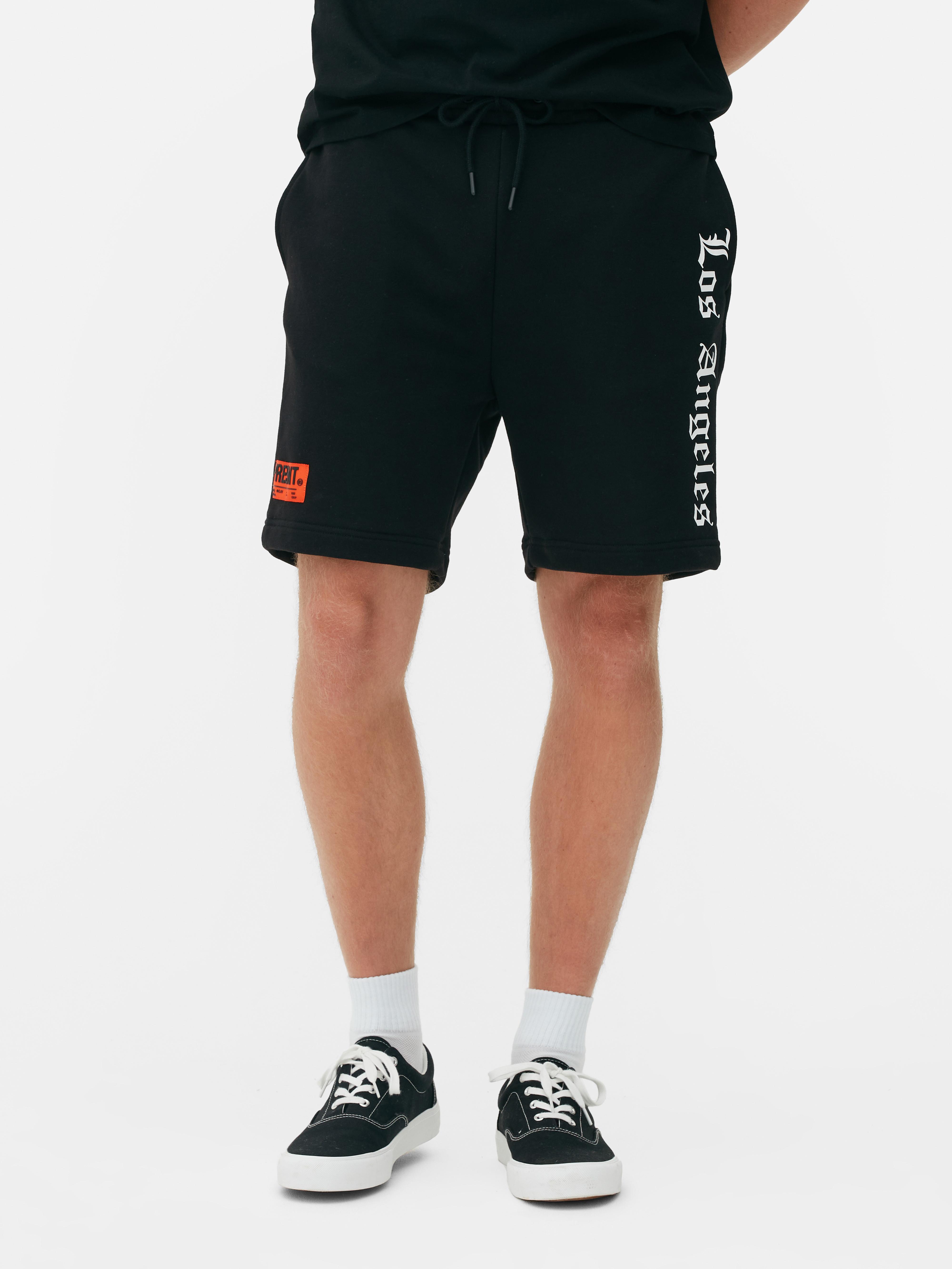 Šortky se stahovací šňůrkou a potiskem LA