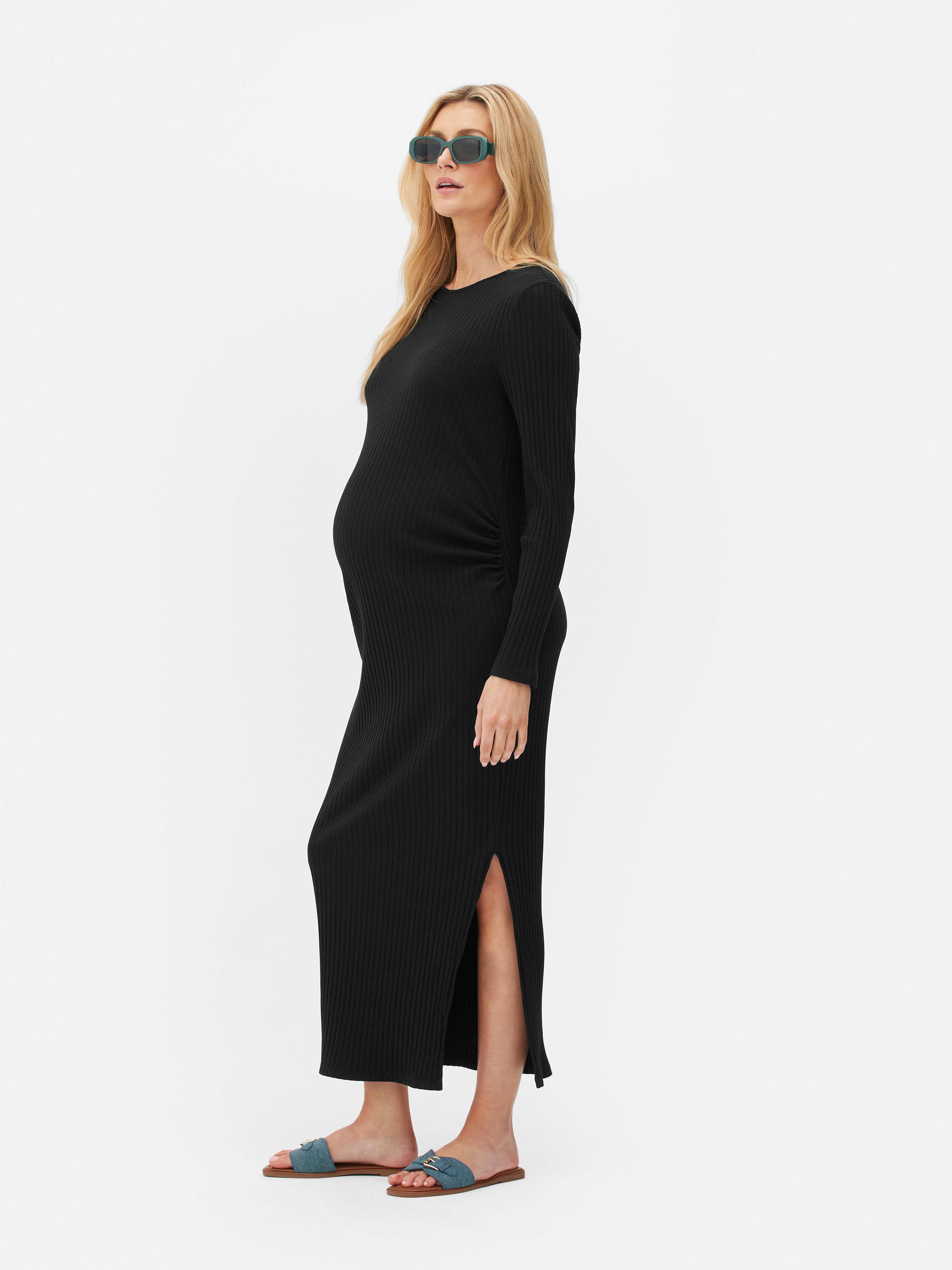 Maternity Ribbed Midi Dress