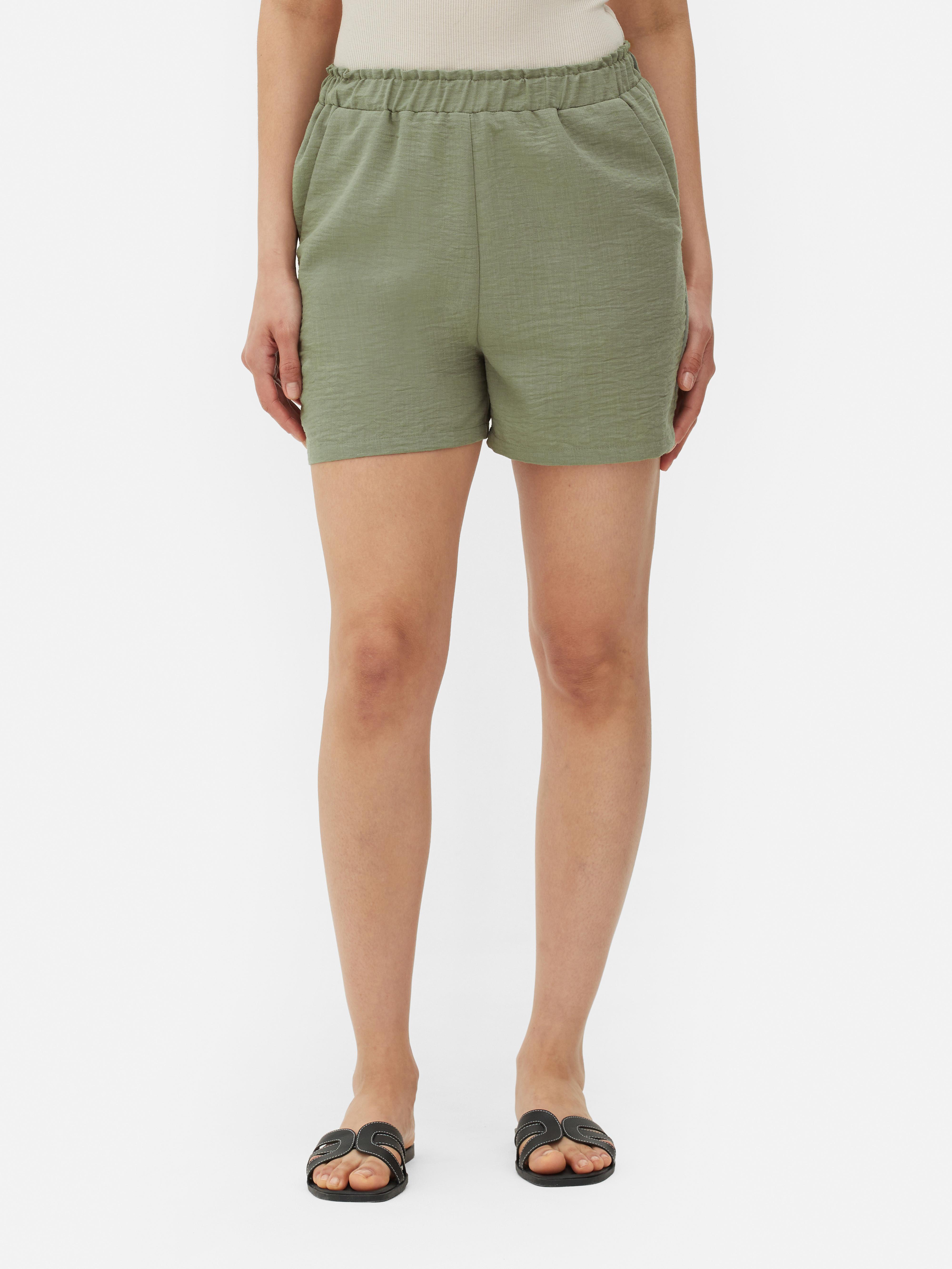 Women's Olive Straight Stretch Waist Shorts | Primark