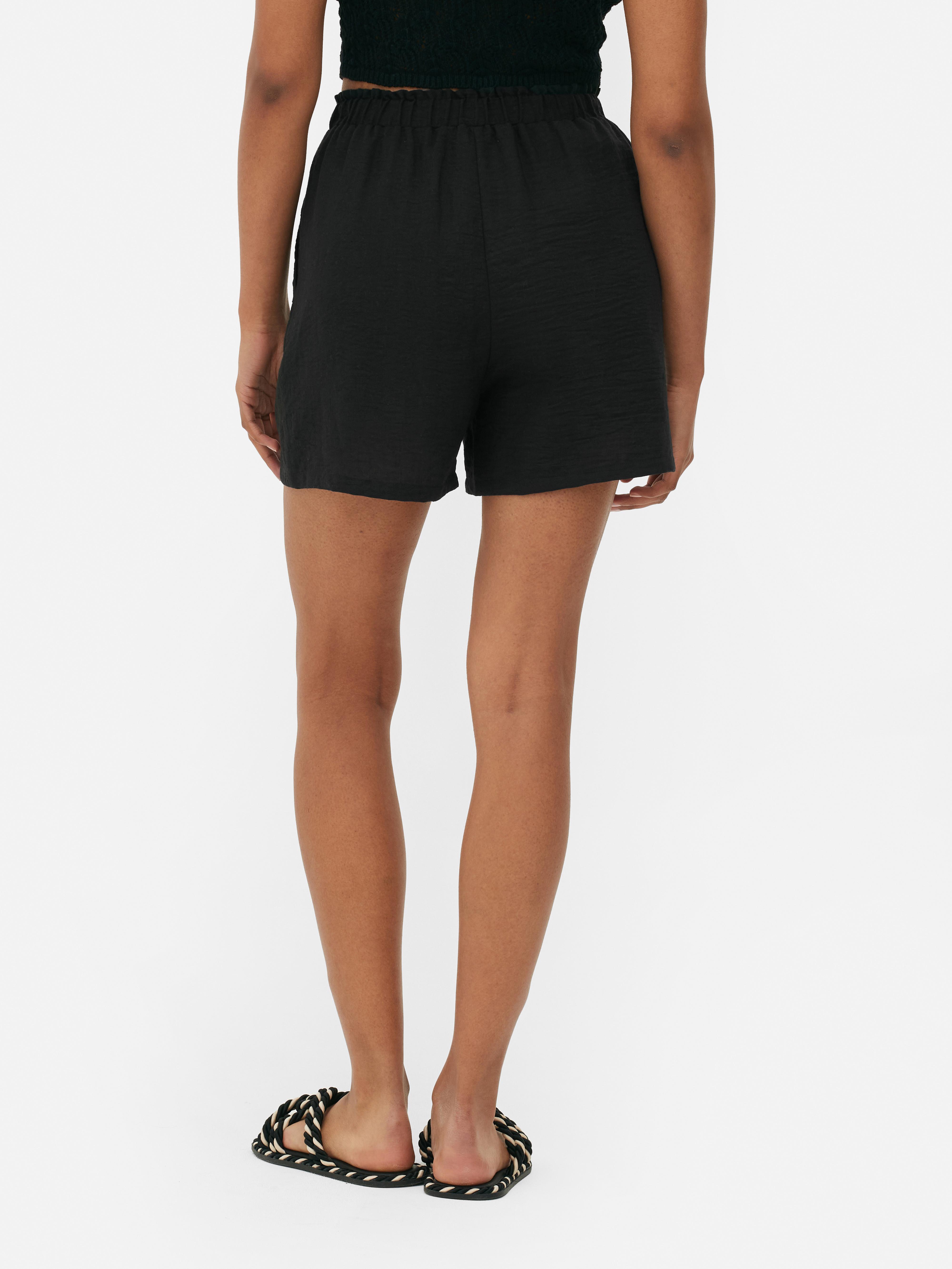 Women's Black Straight Stretch Waist Shorts | Primark