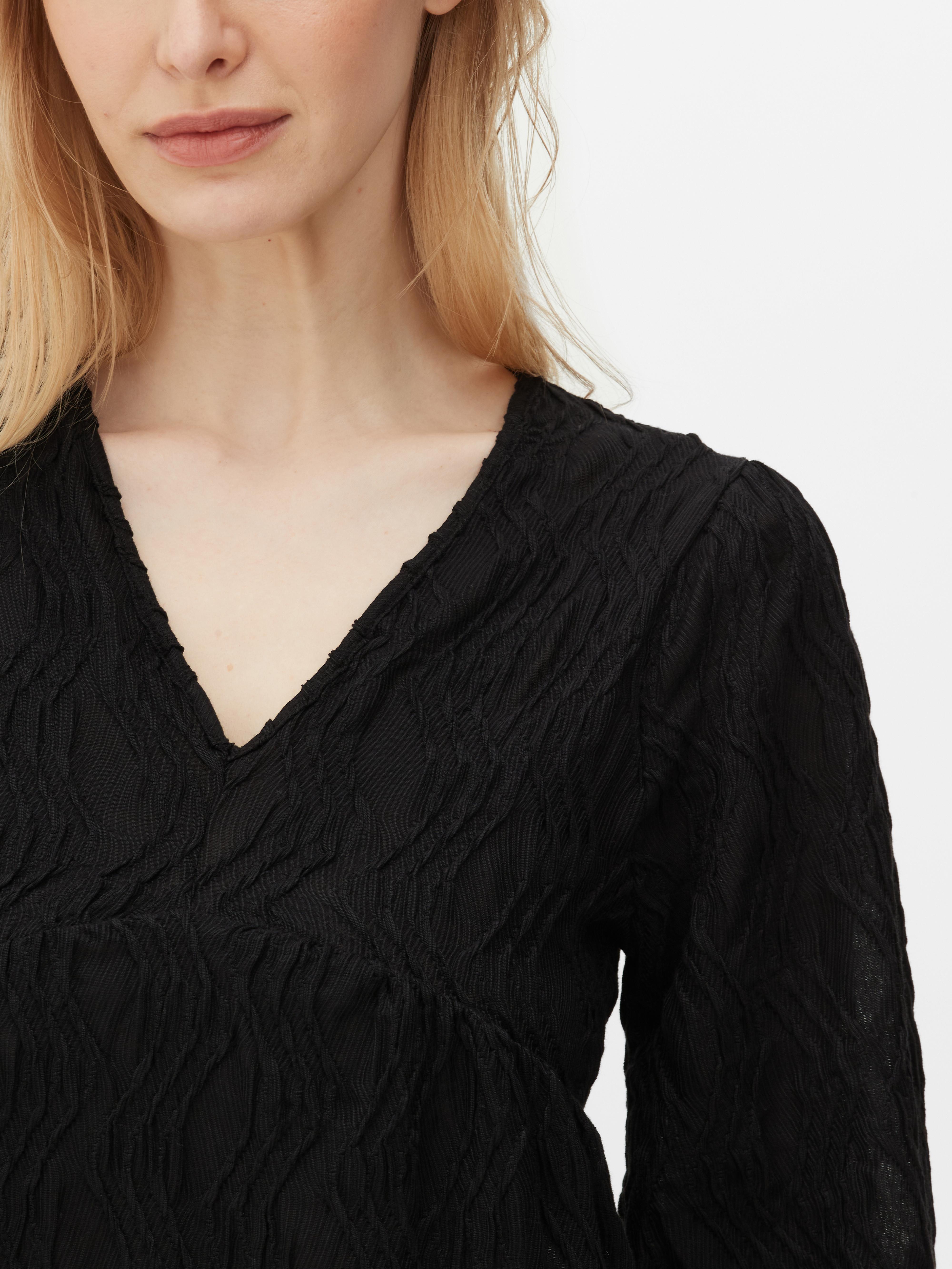 Buy Primark women textured short sleeve scoop neck thermal black