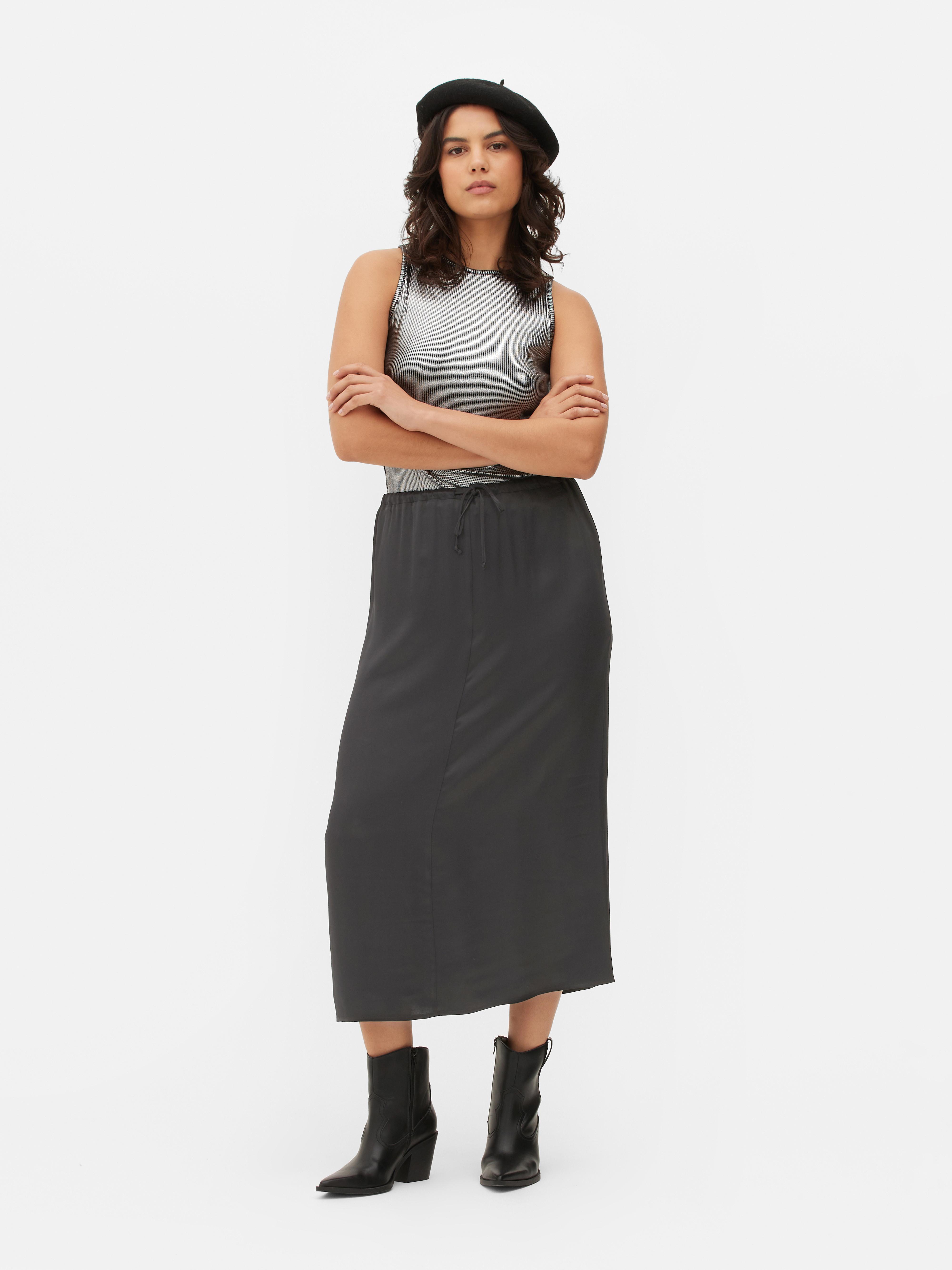 Black midi 2025 skirt primark